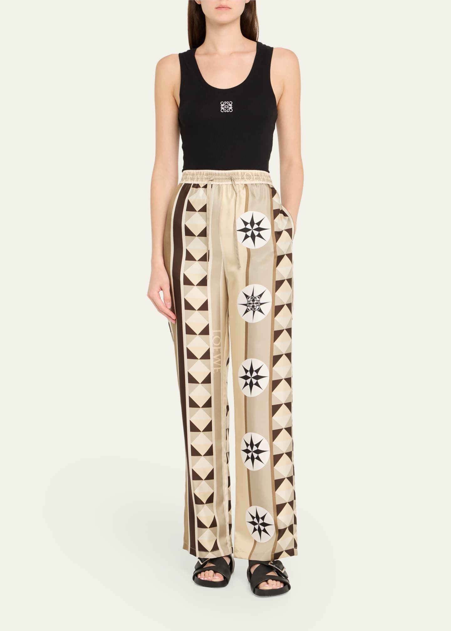Loewe Scarf Print Silk Pajama Trousers Image 2 of 5