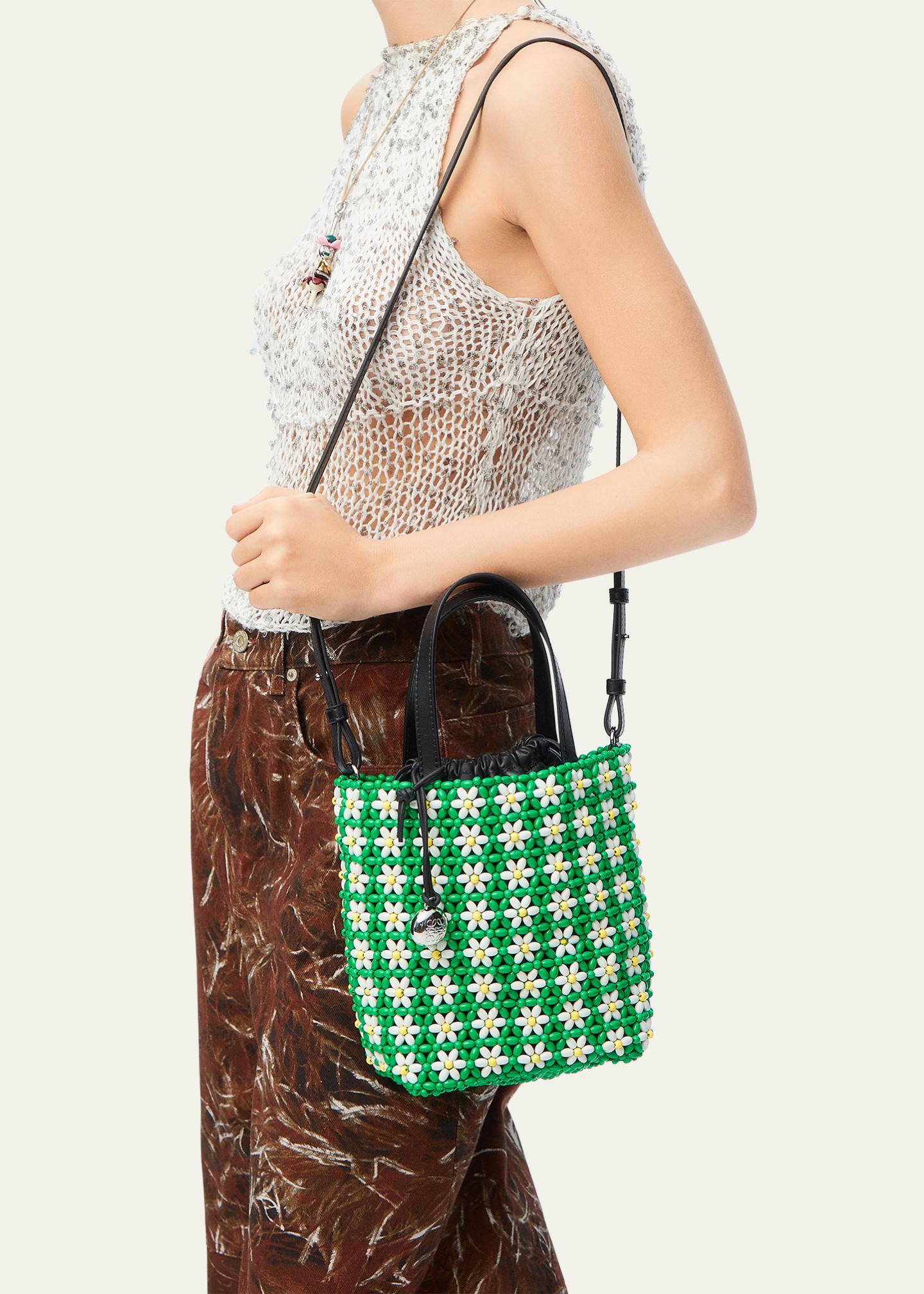 Loewe Mini Flower Beaded Tote Bag in Acetate - Bergdorf Goodman
