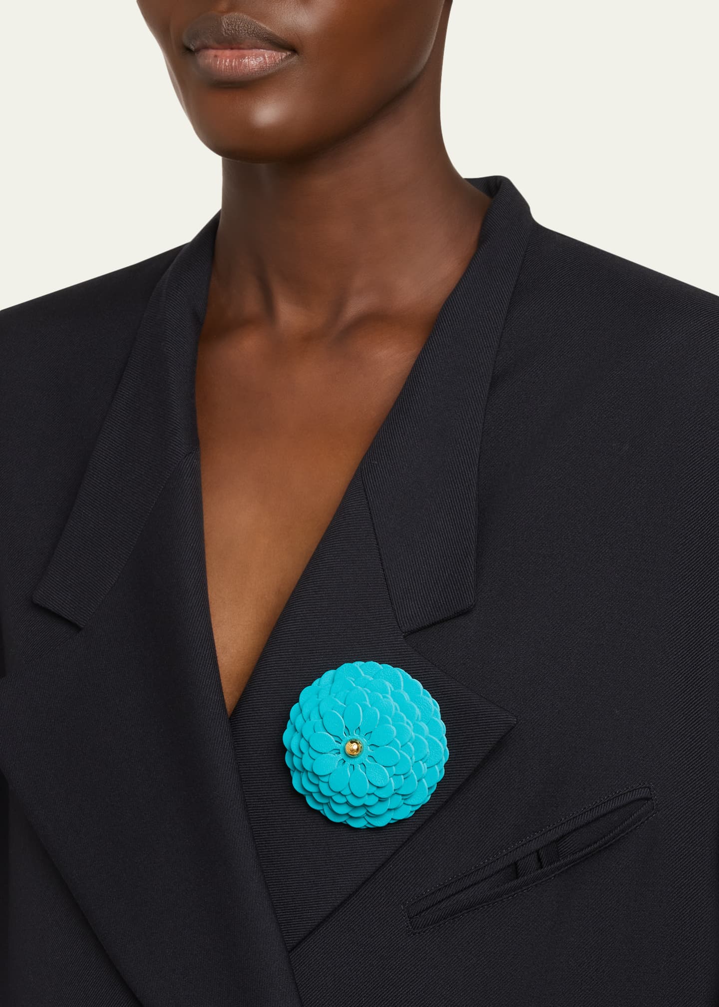 Leather Flower Pin