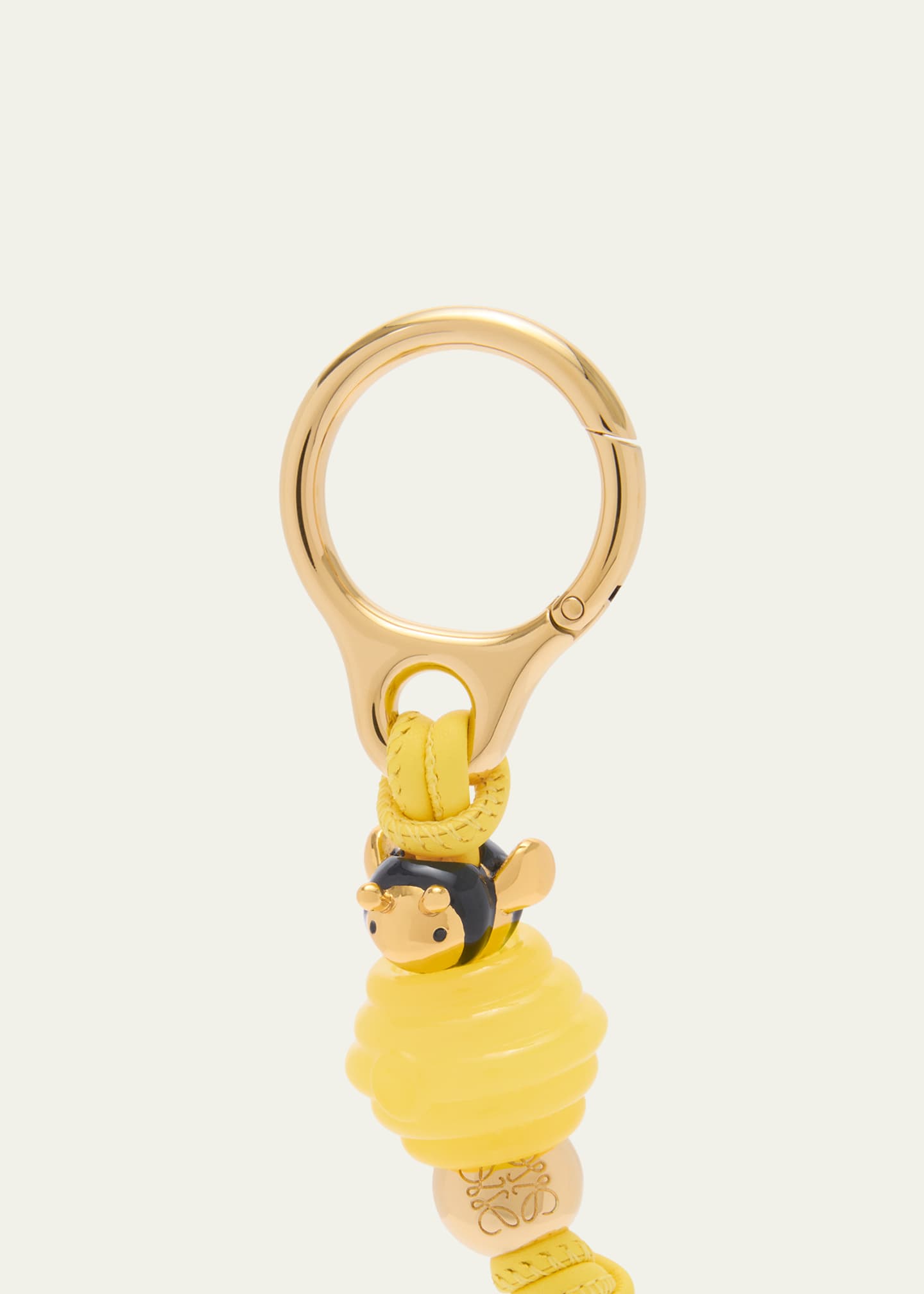 Loewe Dee Dice Bag Charm in Brass and Leather Image 3 of 3