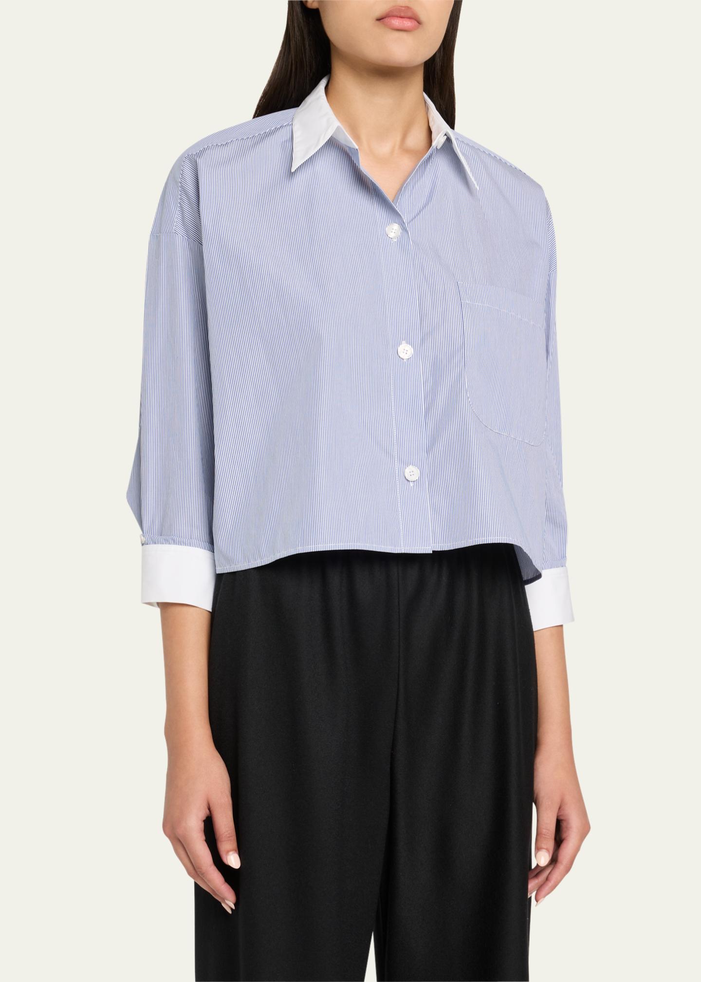 TWP Soon To Be Ex Striped Button-Front Shirt - Bergdorf Goodman