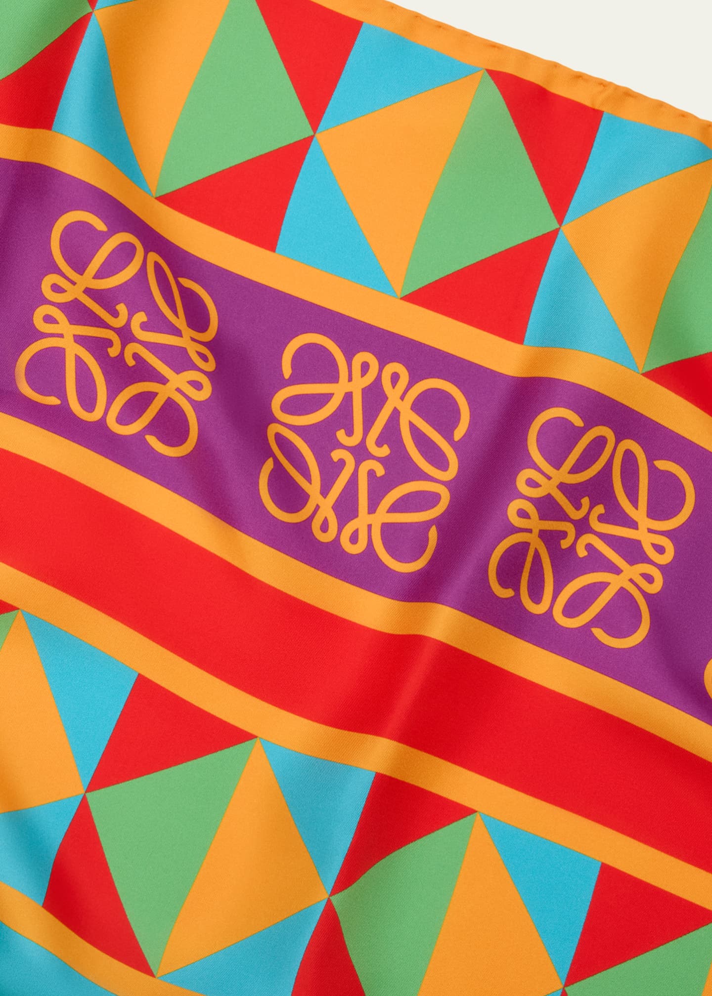 Loewe Anagram Compass Silk Twill Scarf Image 2 of 2