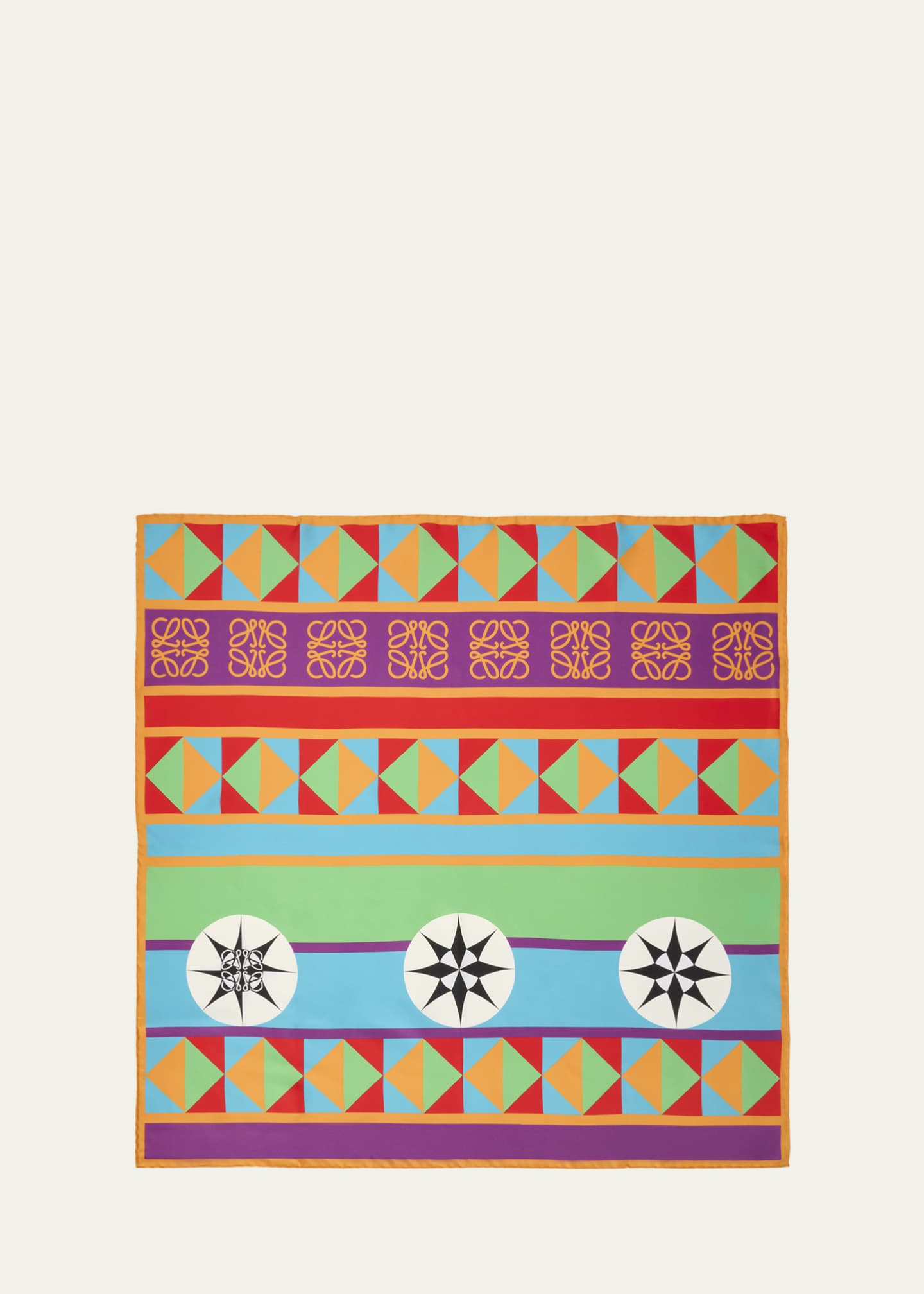 Loewe Anagram Compass Silk Twill Scarf Image 1 of 2