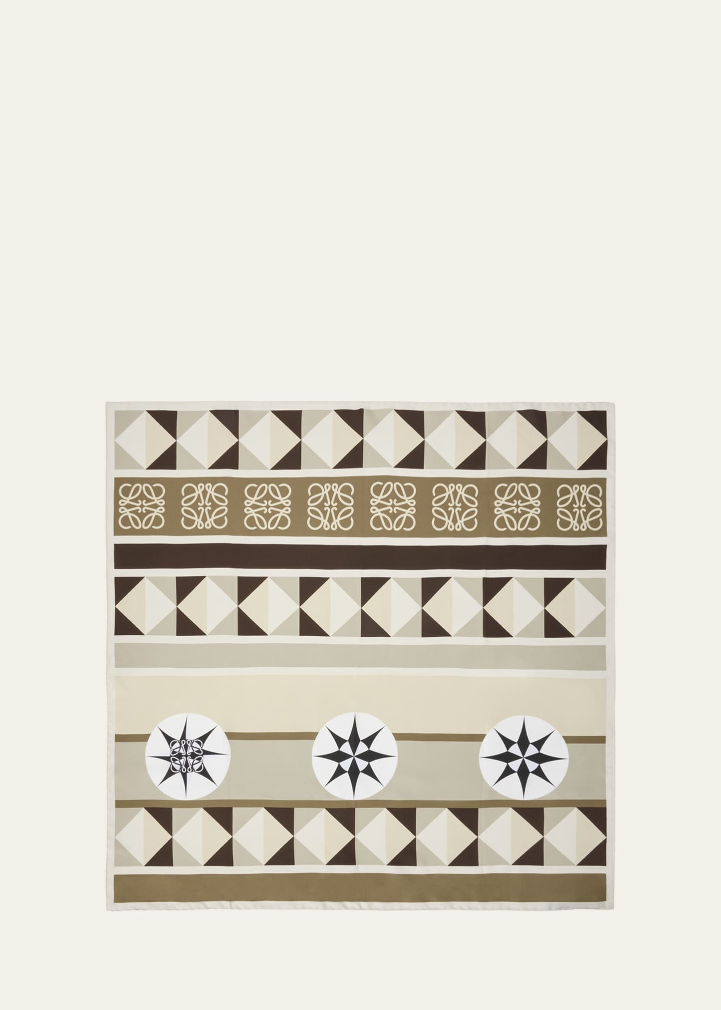 Loewe Anagram Compass Silk Twill Scarf Image 1 of 2