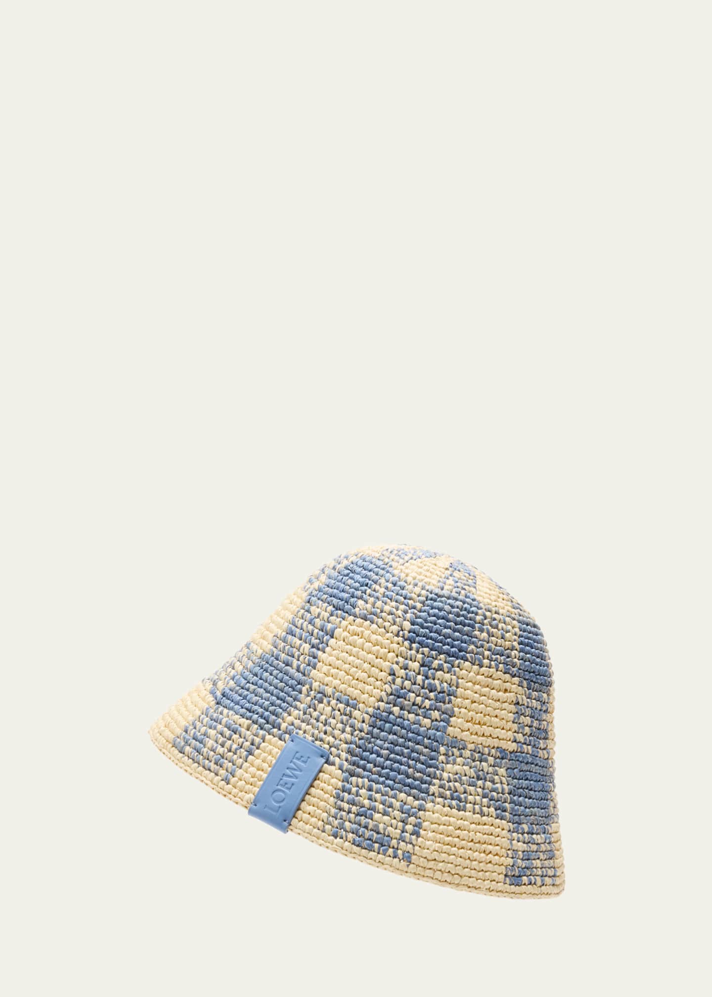 Loewe Raffia Crochet Check Bucket Image 2 of 3