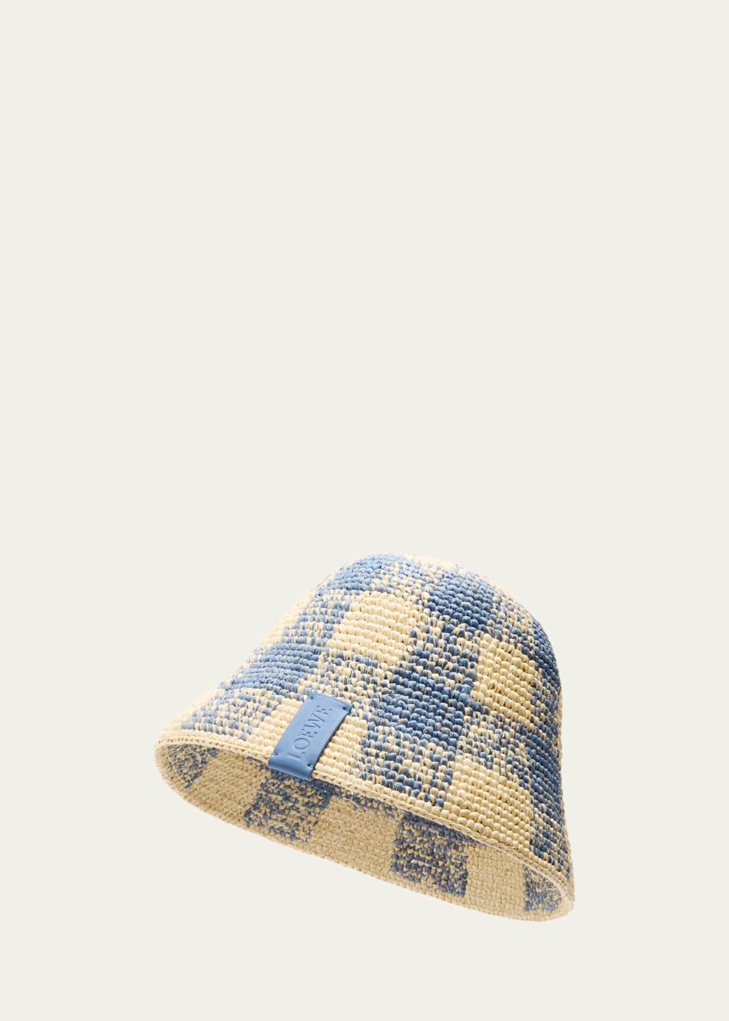Loewe Raffia Crochet Check Bucket Image 3 of 3