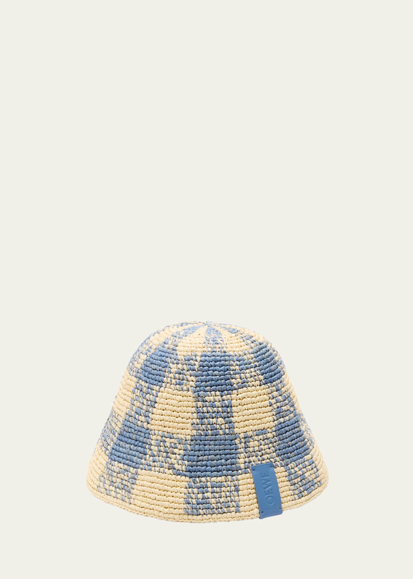 Loewe Raffia Crochet Check Bucket Image 1 of 3