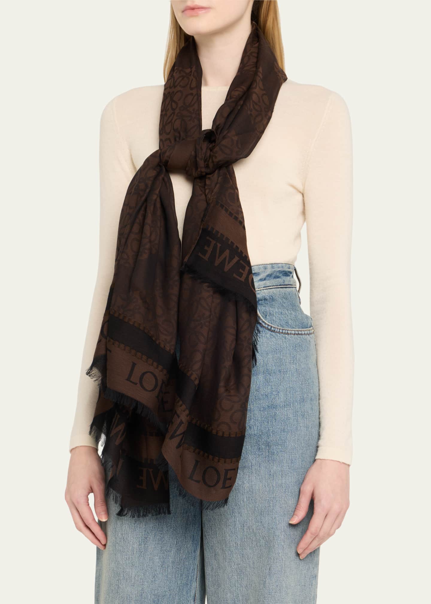 Loewe Anagram Cotton Pareo Scarf Image 3 of 3