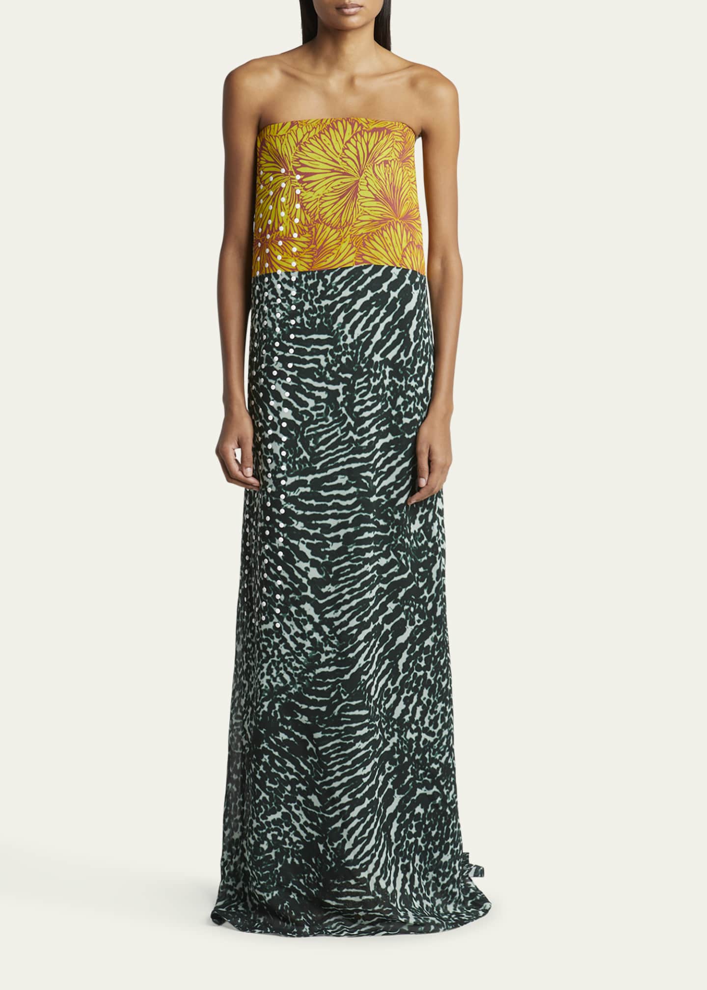 【関税&送料込】Dries Van Noten Floor-Length Dress Pink Long Draped Maxi Dress by Dries Van Noten on Sale