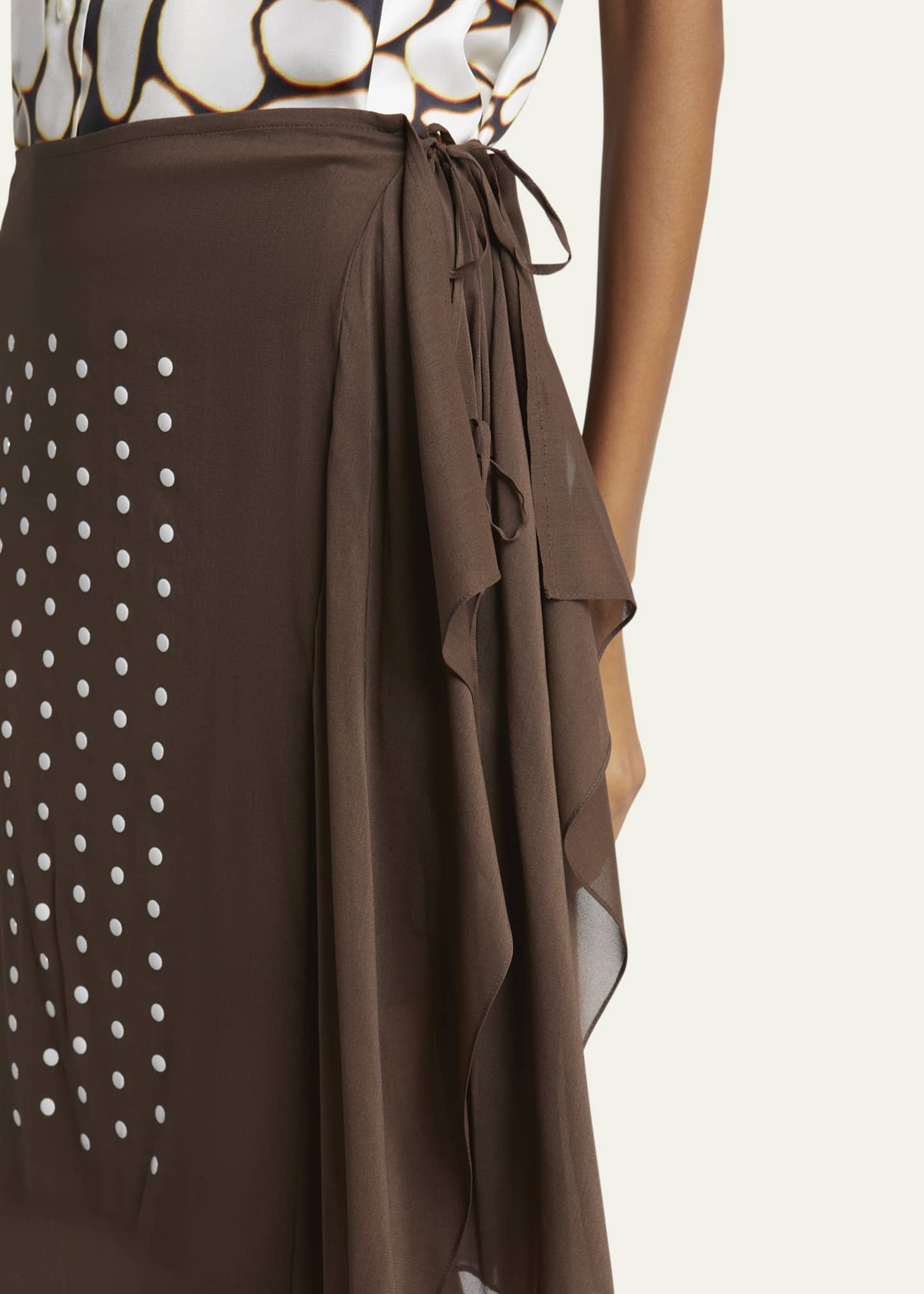 Dries Van Noten Sima Dot Print Wrap Skirt Image 5 of 5