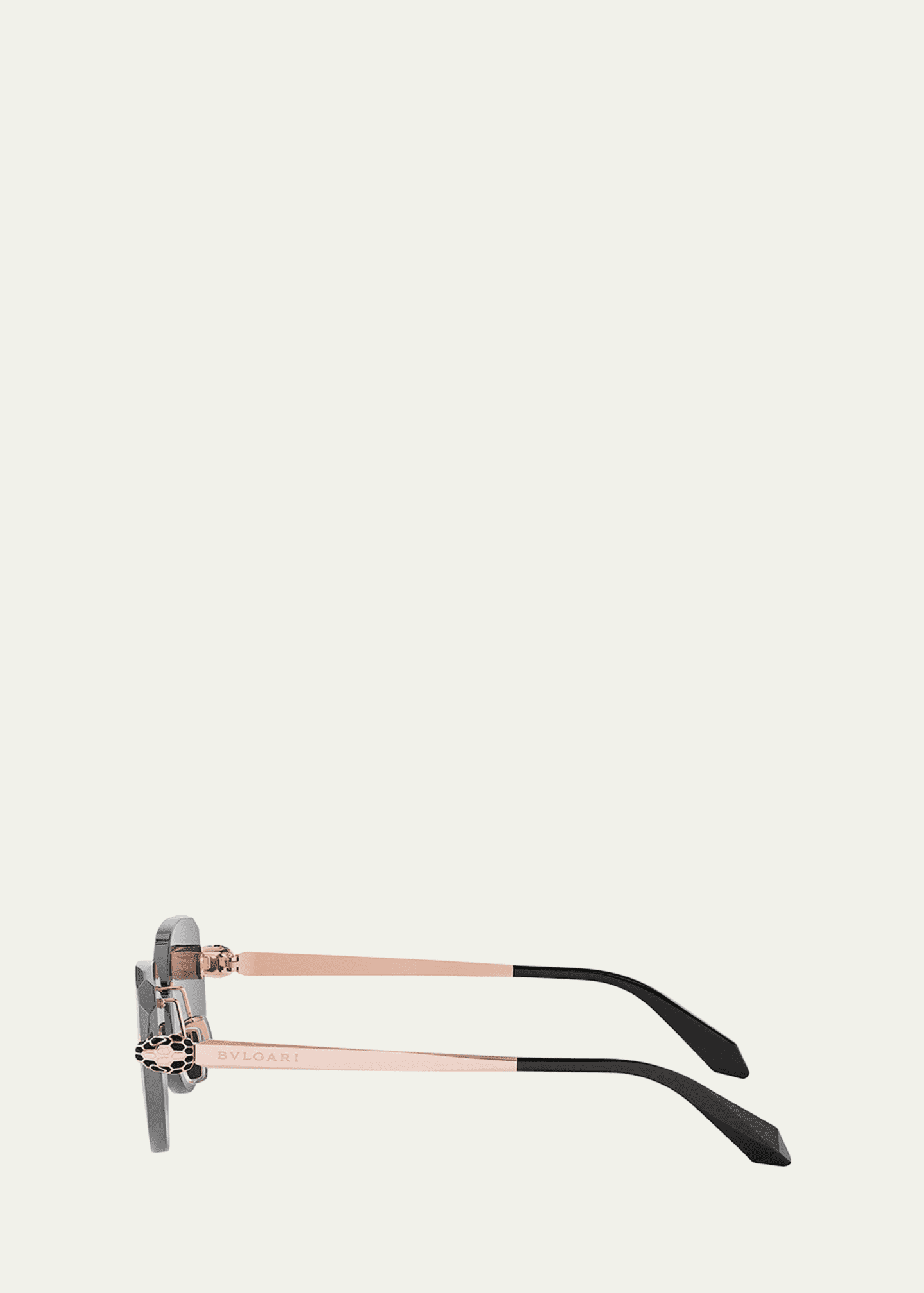 Serpenti Forever Rimless Oval Metal Sunglasses