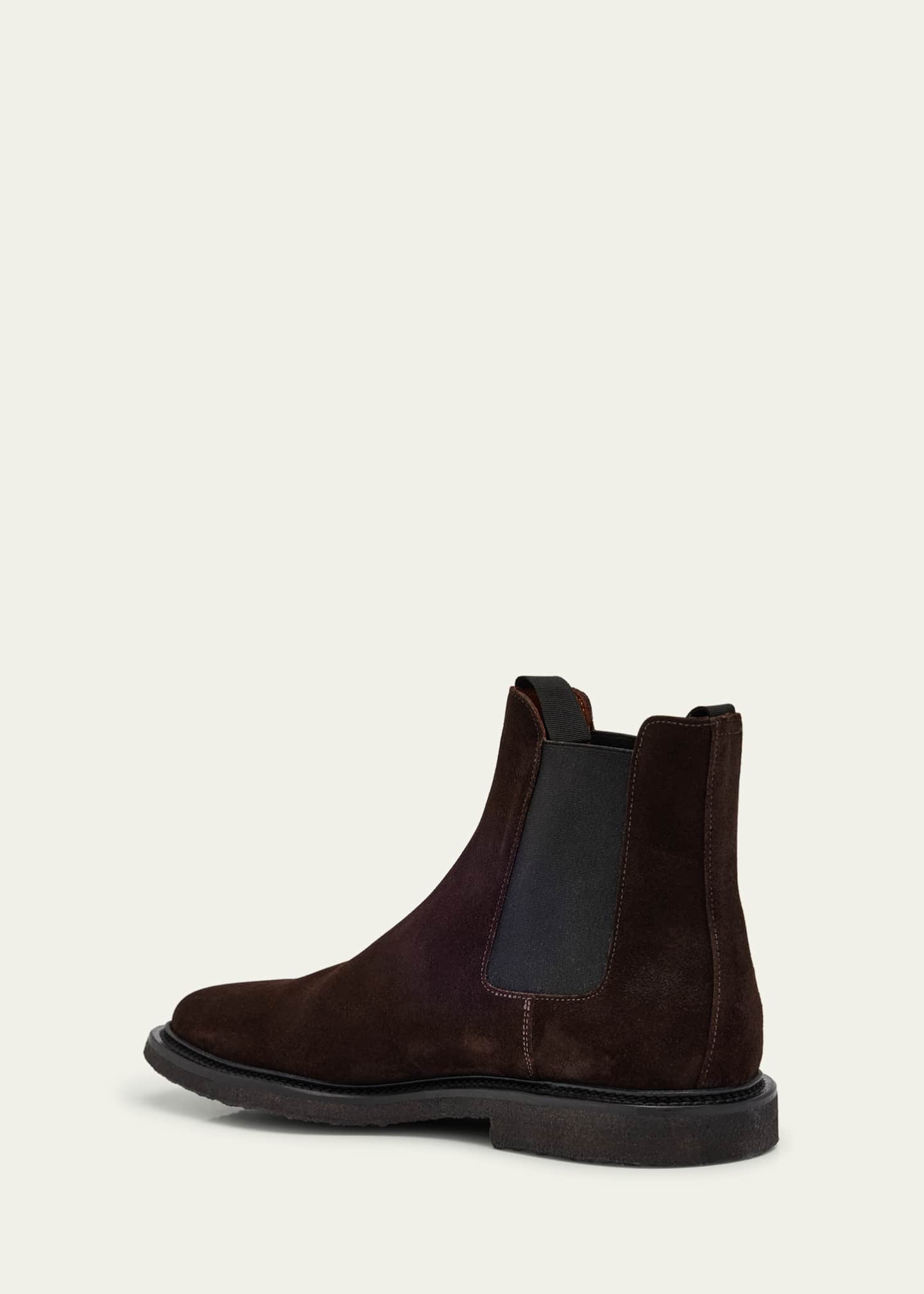 Common Projects Men's Suede Rubber-Sole Chelsea Boots Image 2 of 4
