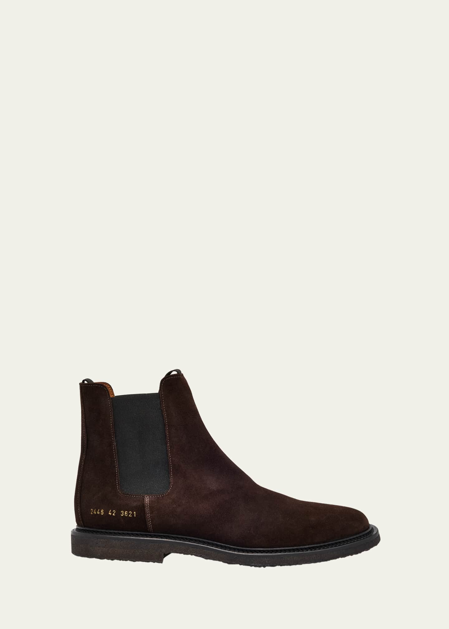 Common Projects Men's Suede Rubber-Sole Chelsea Boots Image 1 of 4