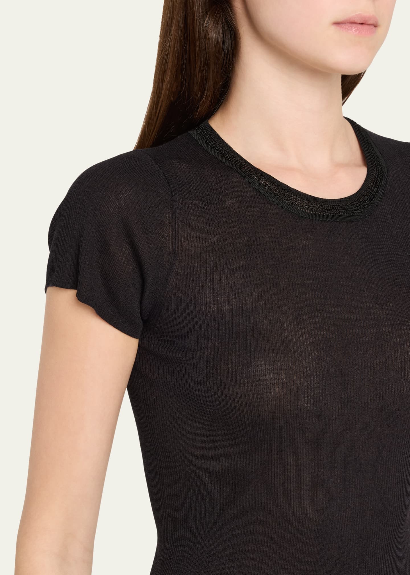 Ribbed Crewneck Tee - Thumbnail 5