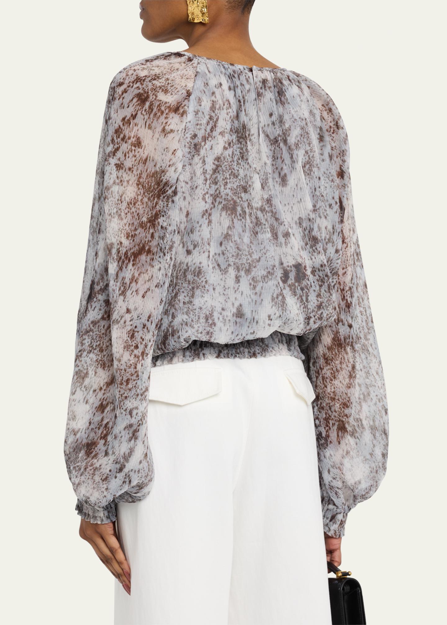 Haut Simply Vera Vera Wang – Imprimé Splatter Brushstroke – Manches Longues En Rayon – Taille XS – Neuf Avec étiquettes