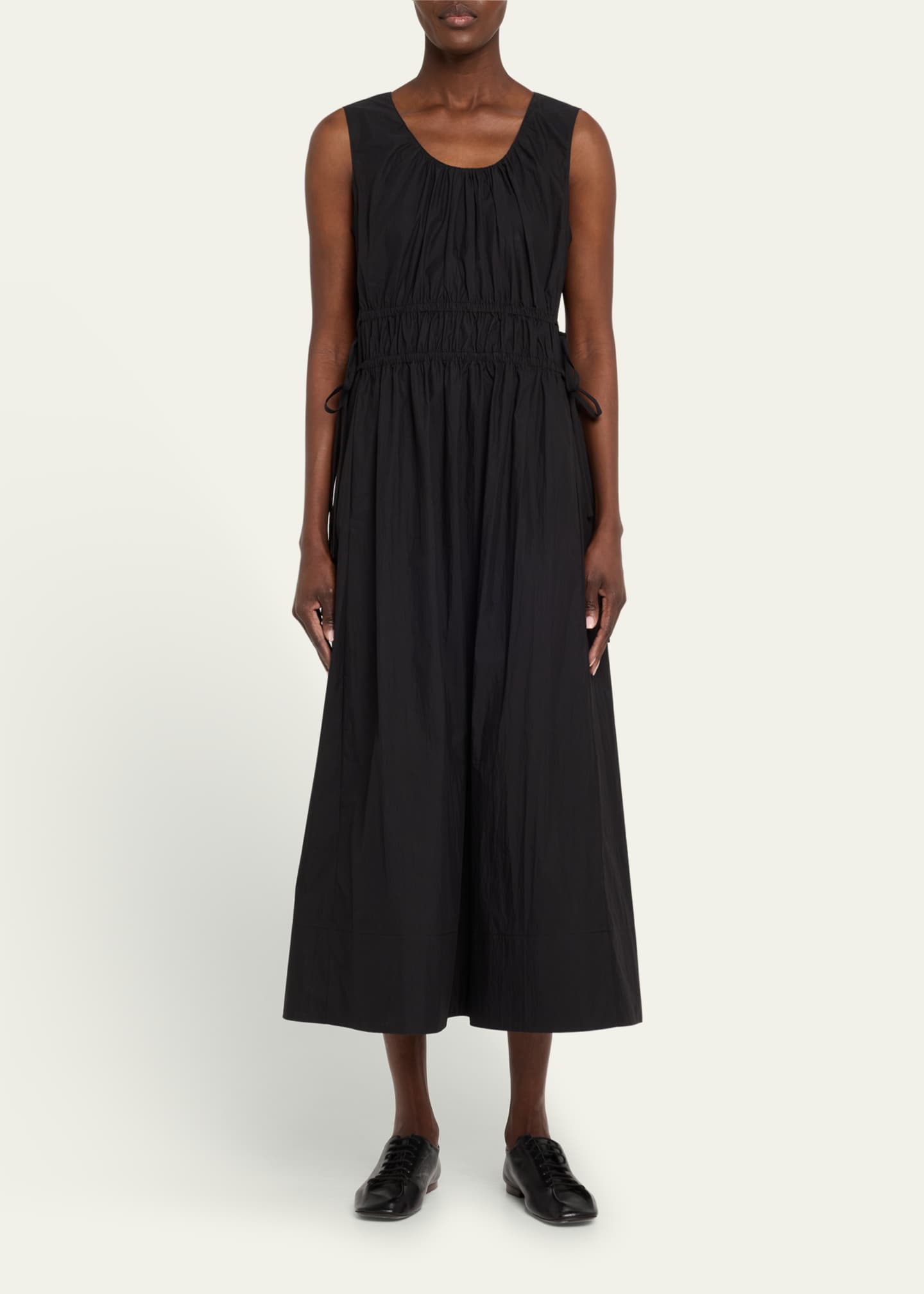 Lafayette 148 New York Sleeveless Gathered-Waist Midi Dress Image 2 of 5