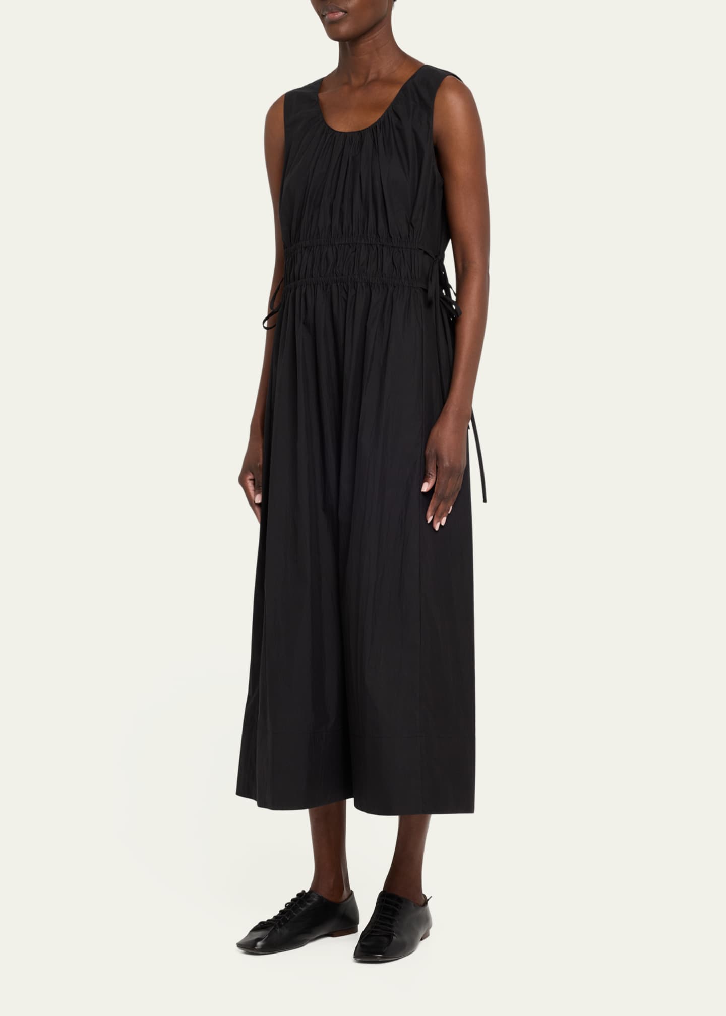 Lafayette 148 New York Sleeveless Gathered-Waist Midi Dress Image 4 of 5