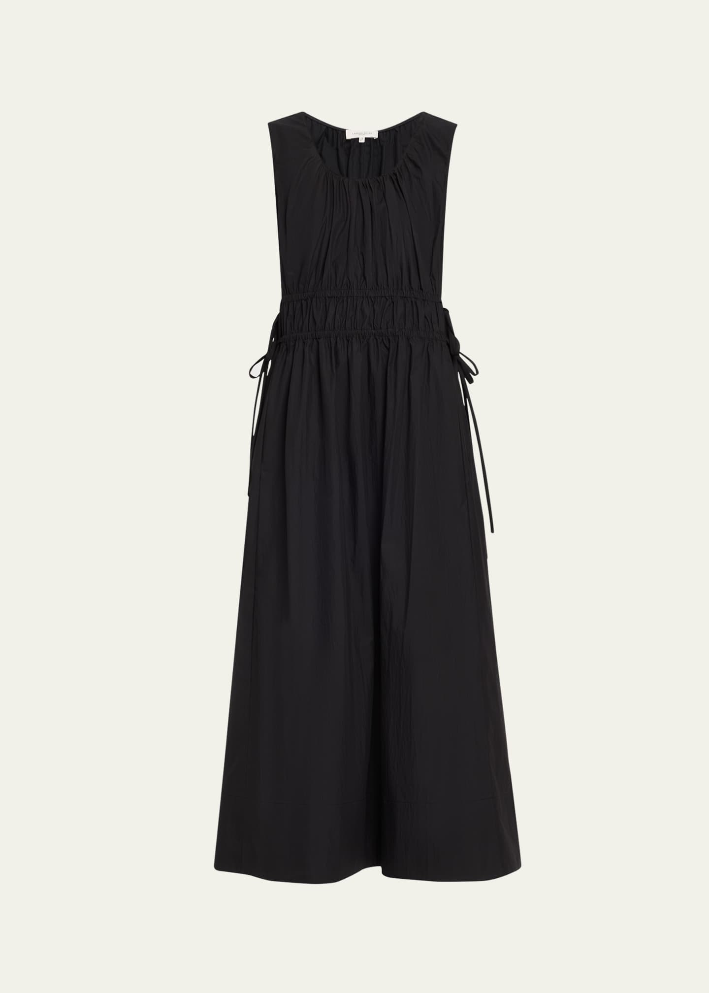 Lafayette 148 New York Sleeveless Gathered-Waist Midi Dress Image 1 of 5