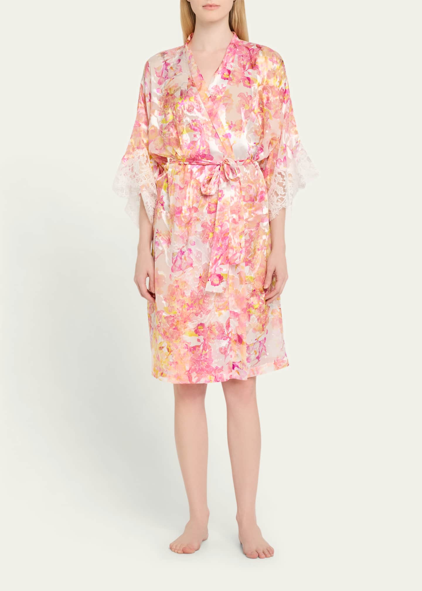 Lise Charmel Folie D'Ete Floral-Print Devore Satin Robe Image 2 of 5