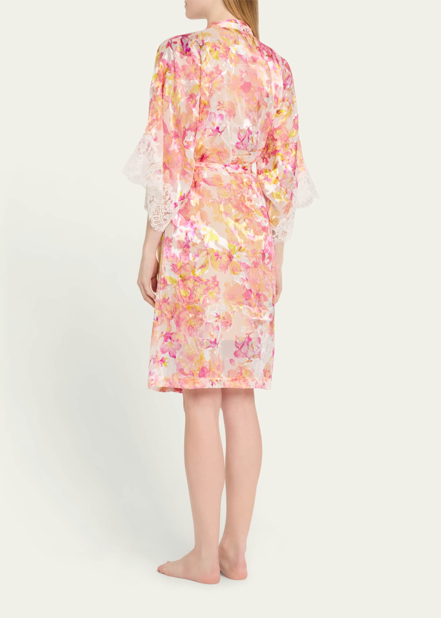 Lise Charmel Folie D'Ete Floral-Print Devore Satin Robe Image 3 of 5