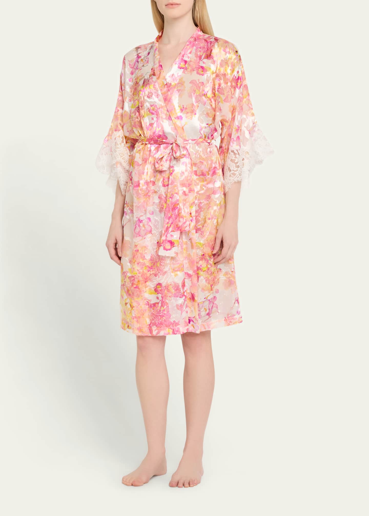 Lise Charmel Folie D'Ete Floral-Print Devore Satin Robe Image 4 of 5