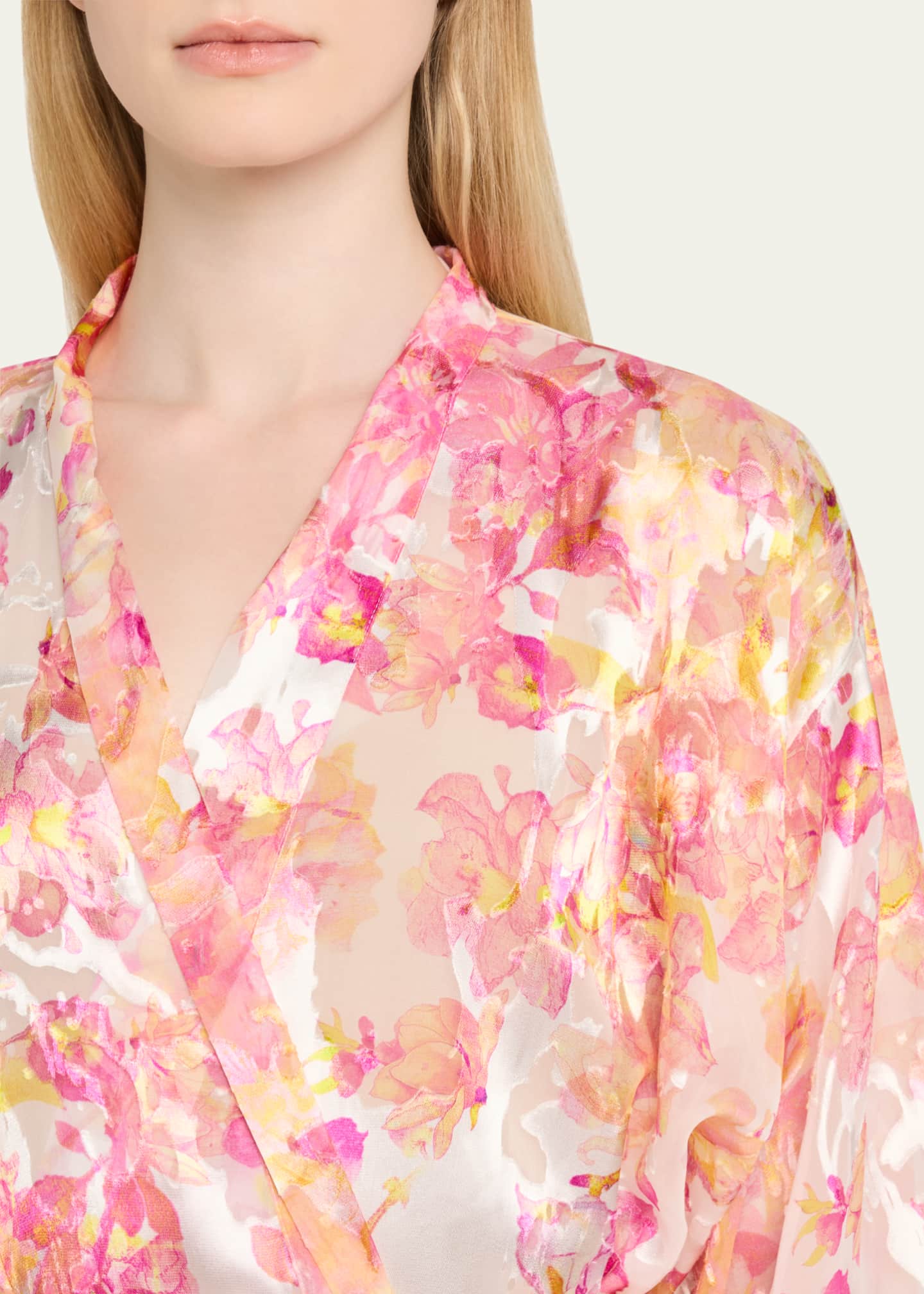 Lise Charmel Folie D'Ete Floral-Print Devore Satin Robe Image 5 of 5