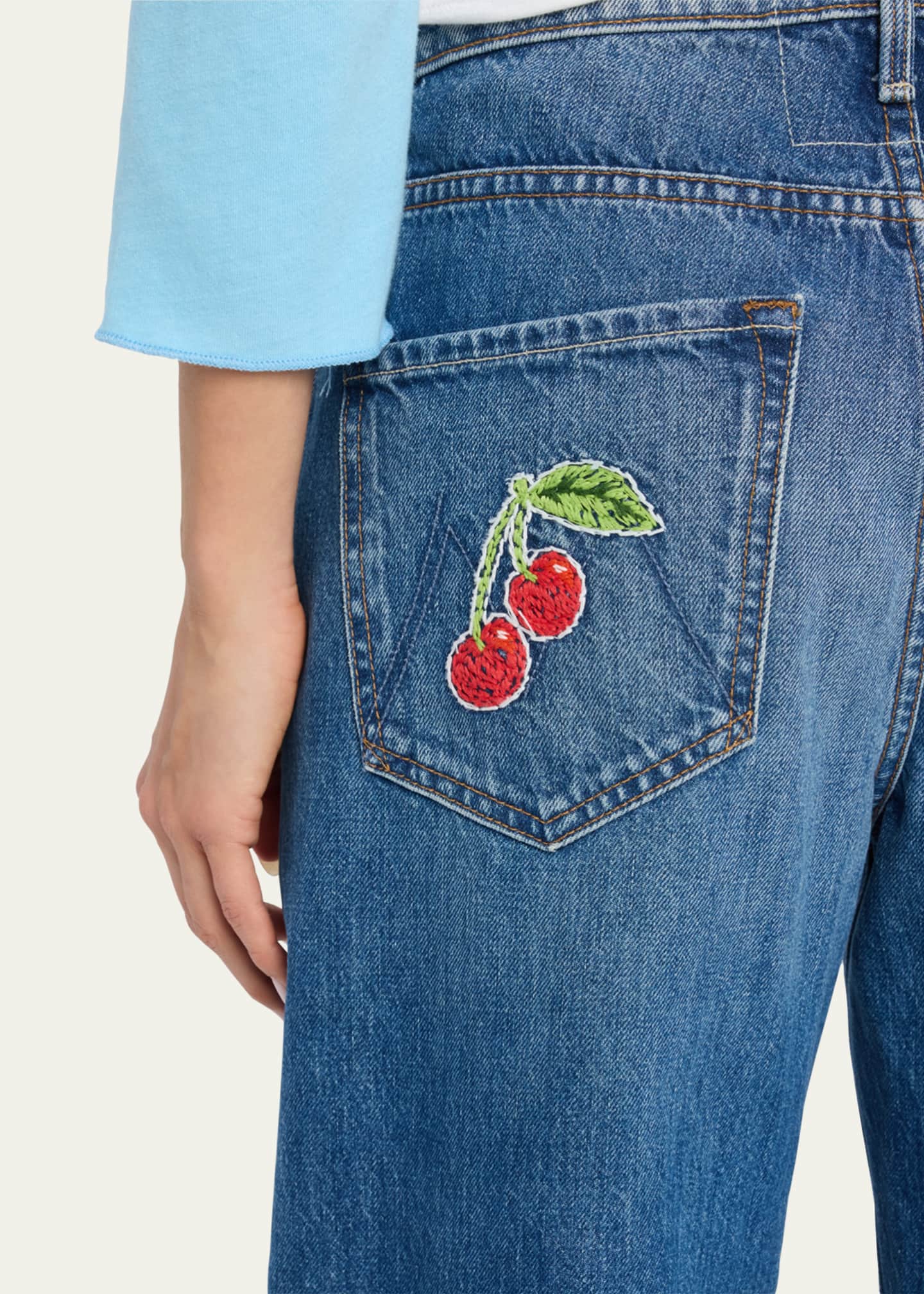 MOTHER The Dodger Ankle Jeans with Embroidered Pockets Image 5 of 5