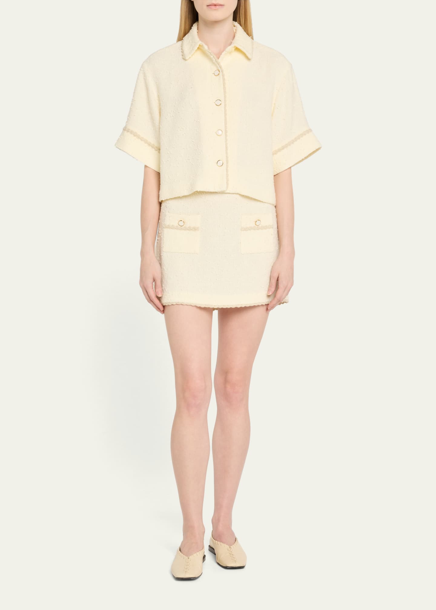 SIMKHAI Leighton Boucle Mini Skirt Image 2 of 5