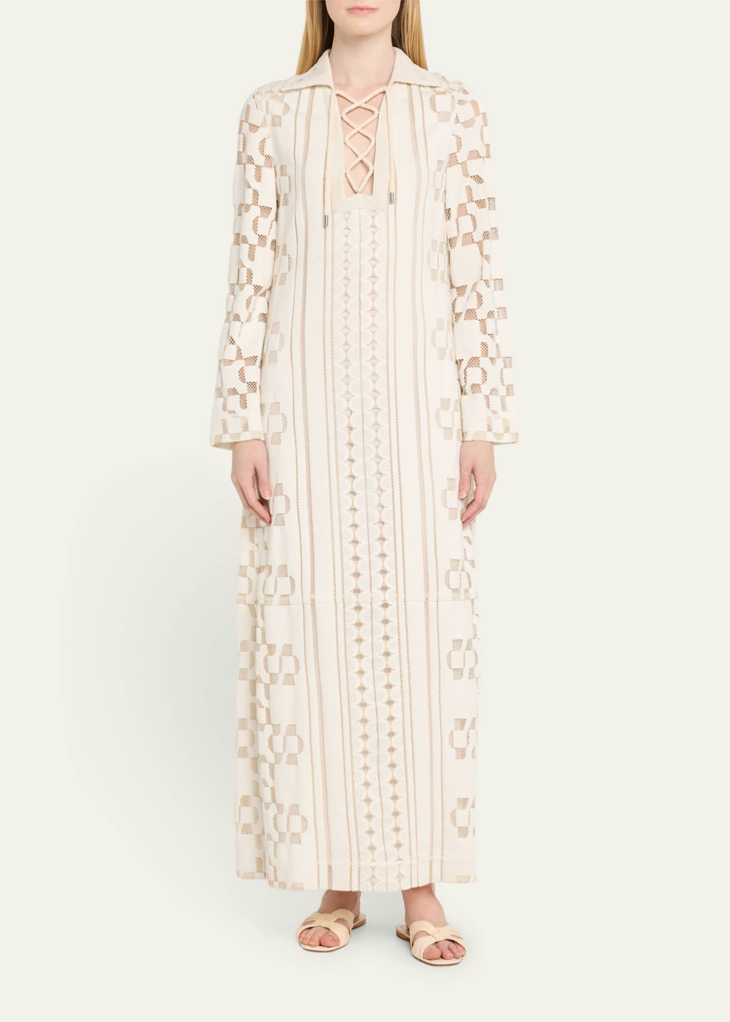 SIMKHAI Wiliama Lace-Up Maxi Dress Image 2 of 5