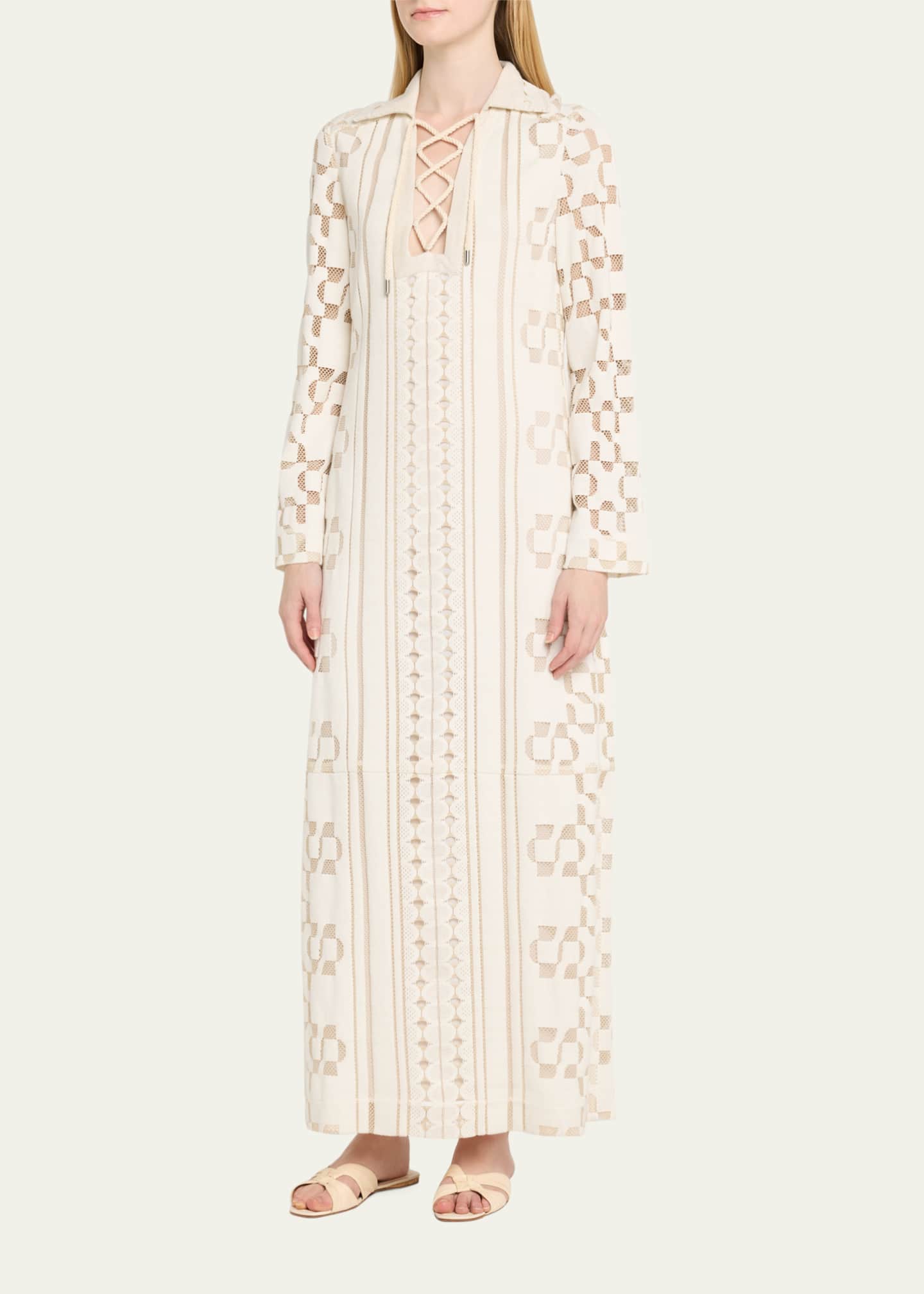SIMKHAI Wiliama Lace-Up Maxi Dress Image 4 of 5