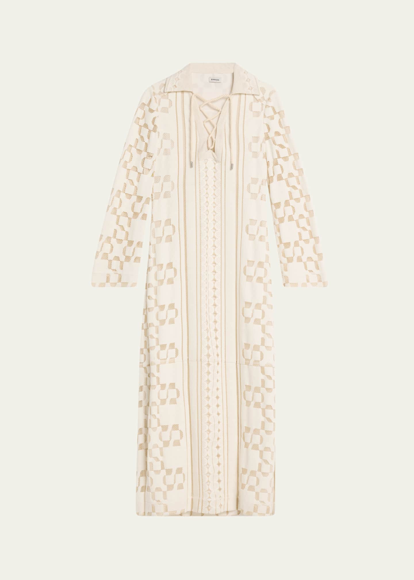 SIMKHAI Wiliama Lace-Up Maxi Dress Image 1 of 5