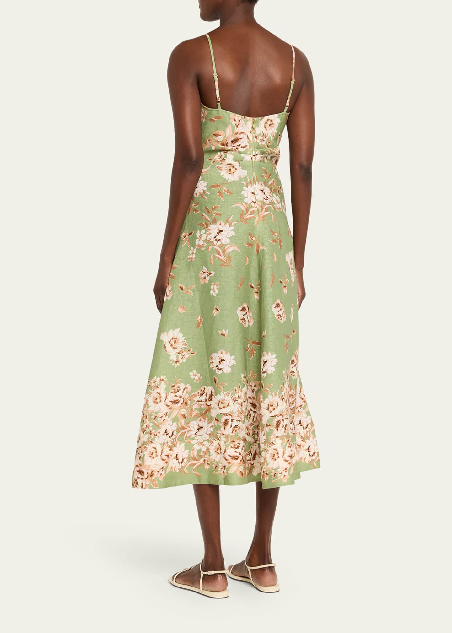Cara Cara Mae Floral Linen Midi Dress - Bergdorf Goodman