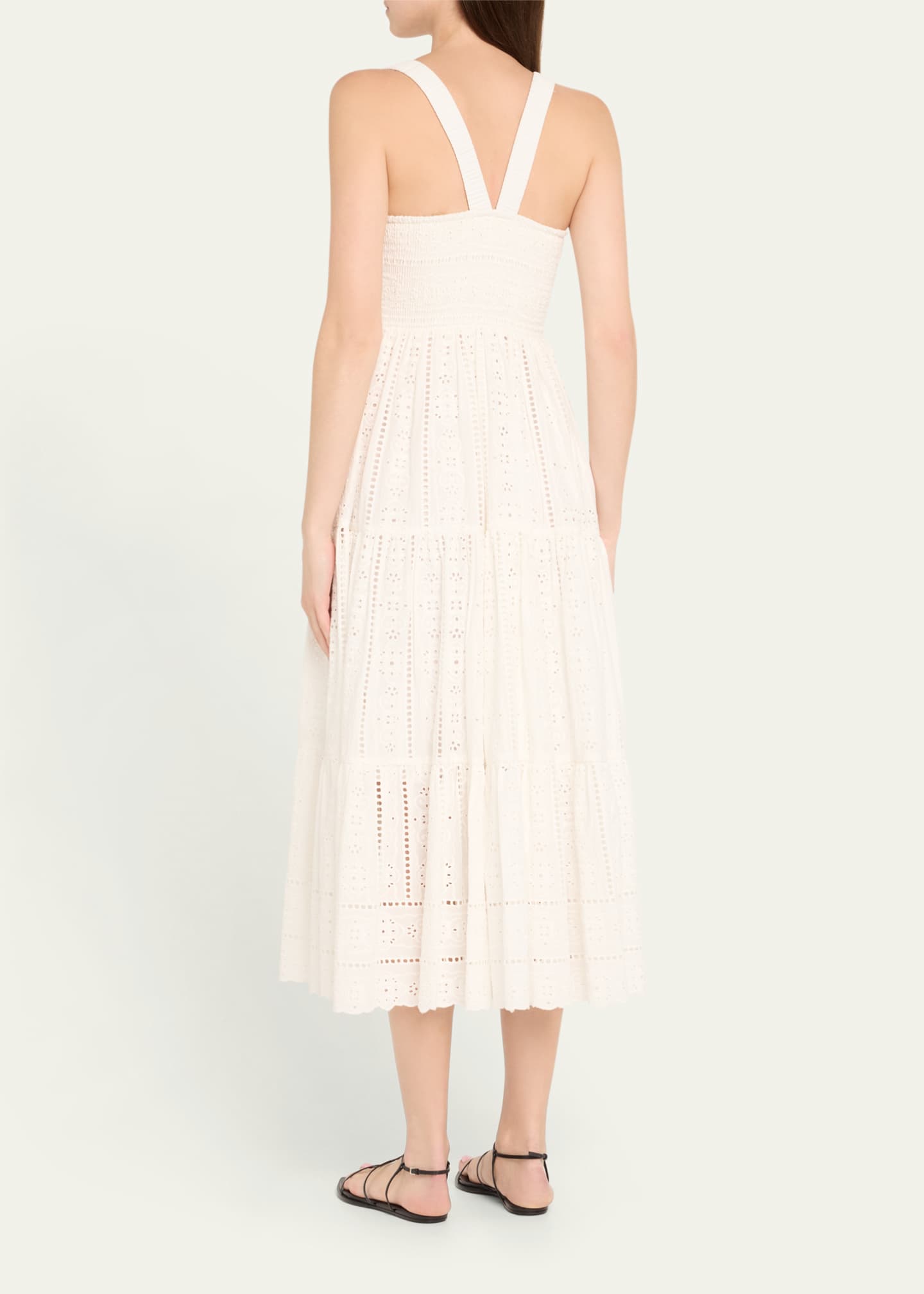 Cara Cara Taormina Cotton Eyelet Square-Neck Midi Dress Image 3 of 5