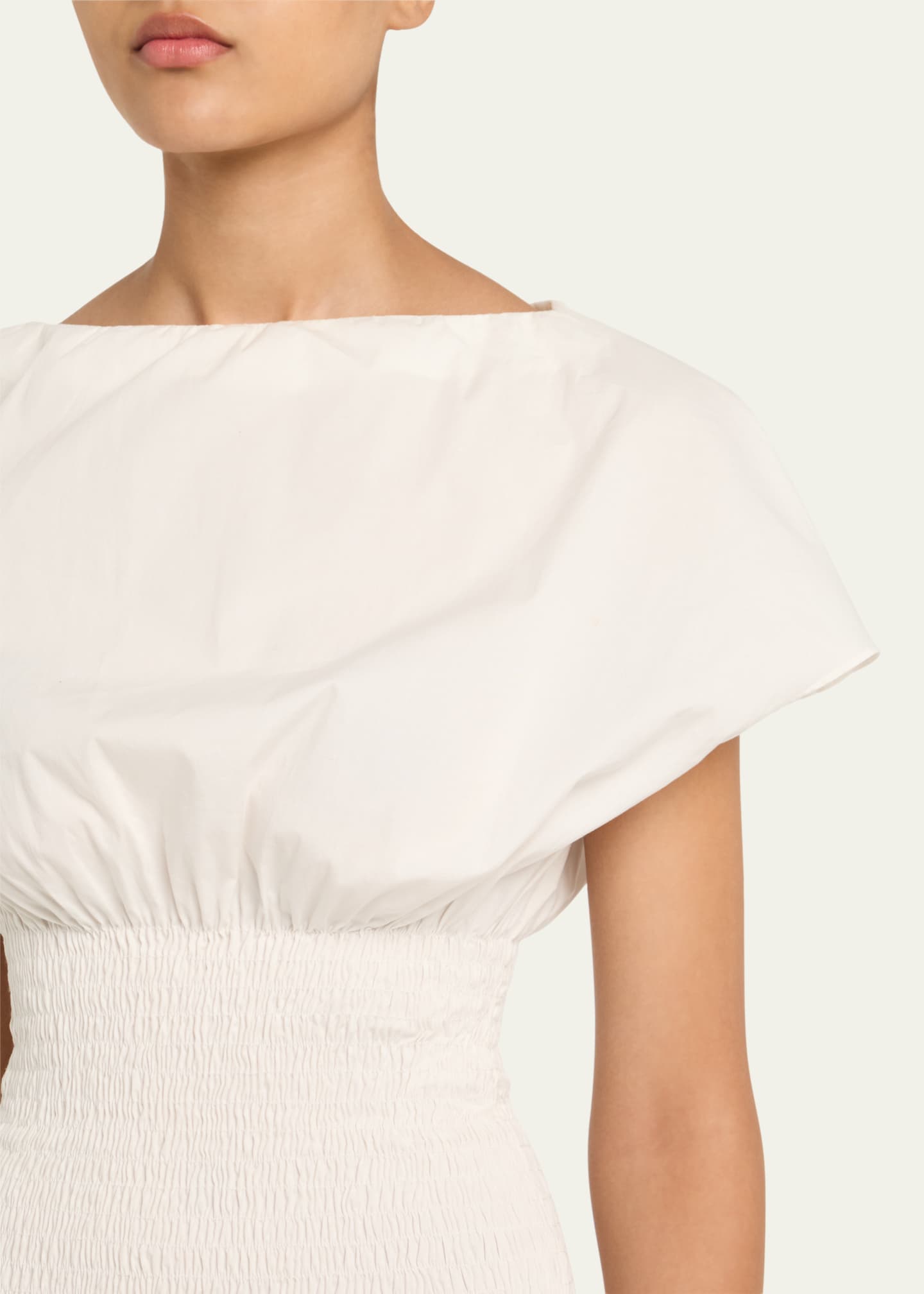 Anna Quan Ava Short-Sleeve Smocked Midi Dress Image 5 of 5