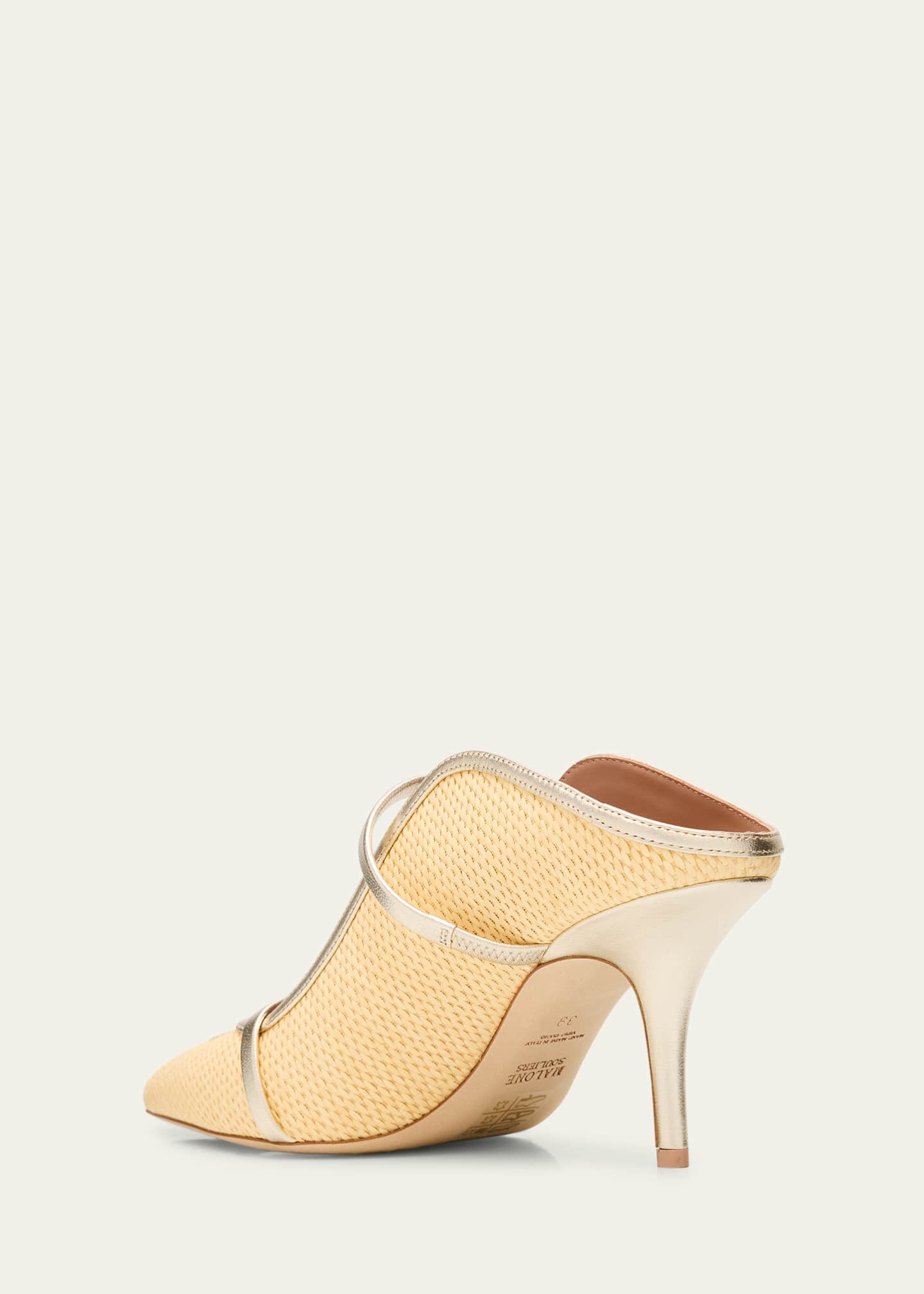 Malone Souliers Maureen Raffia Dual-Band Mule Pumps Image 4 of 6