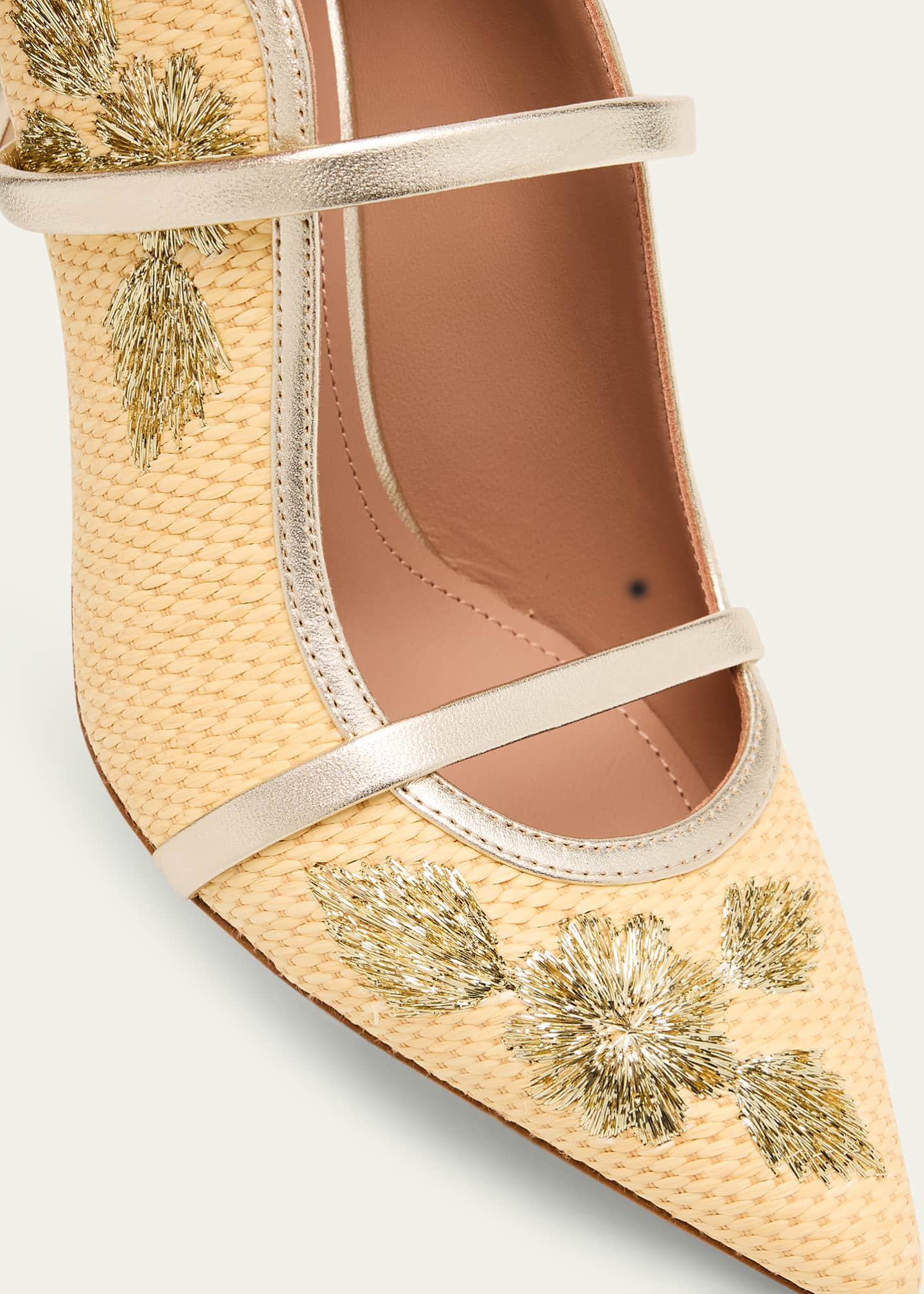 Malone Souliers Maureen Raffia Dual-Band Mule Pumps Image 5 of 6
