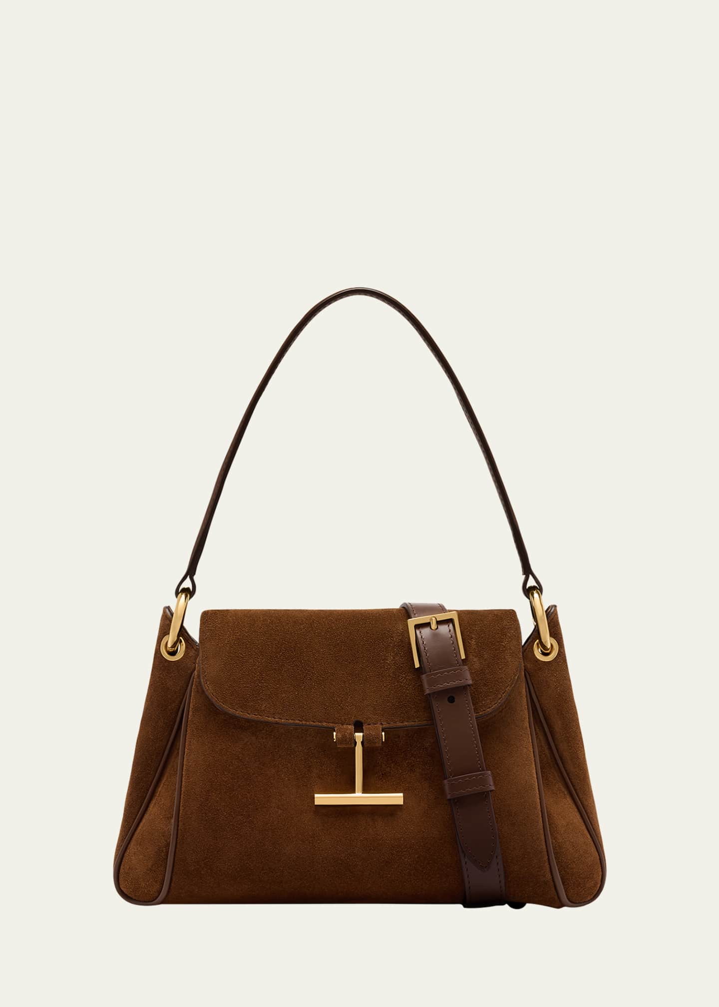 TOM FORD Tara Small Shoulder Bag in Suede Image 1 of 6