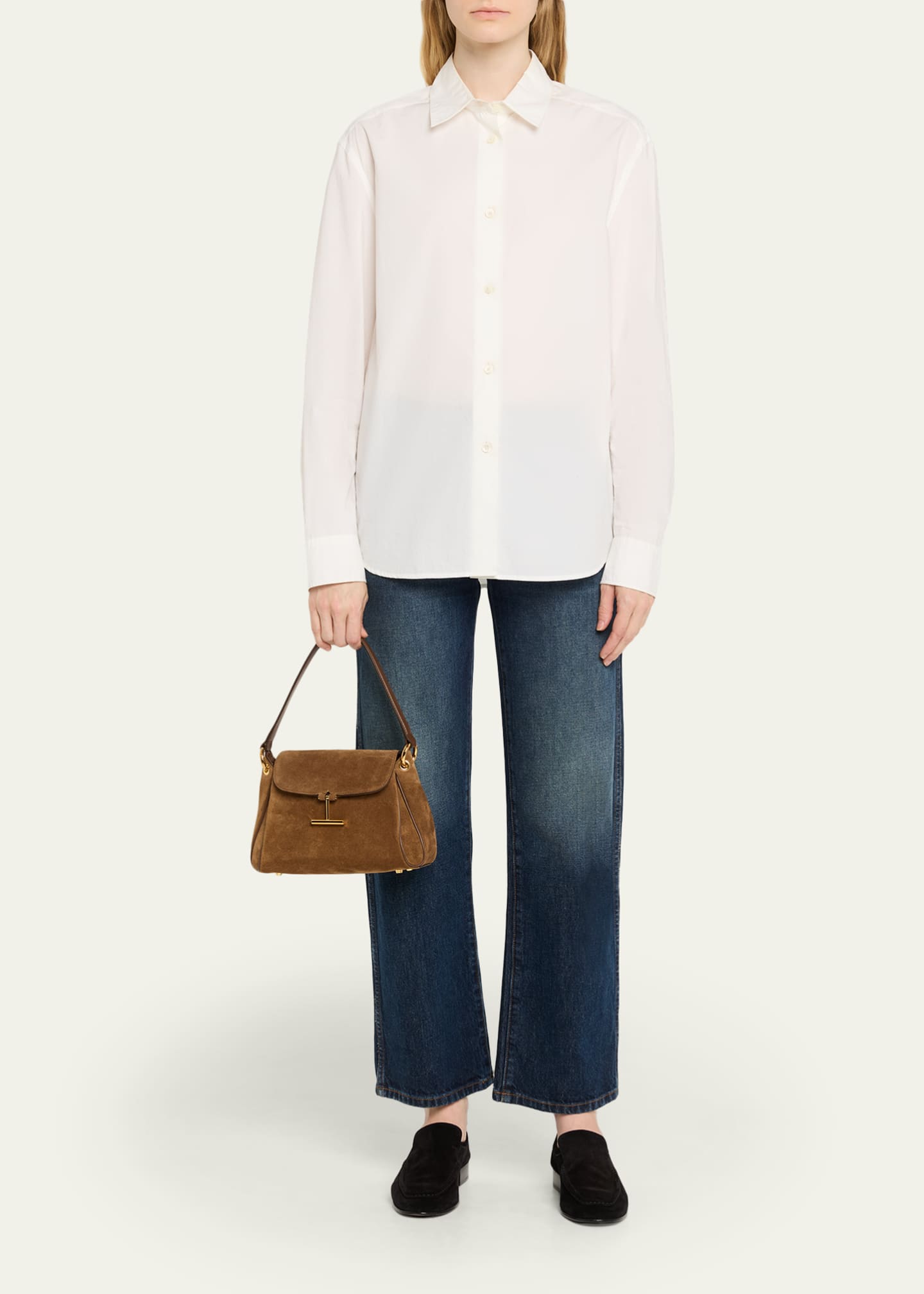 TOM FORD Tara Small Shoulder Bag in Suede Image 5 of 6
