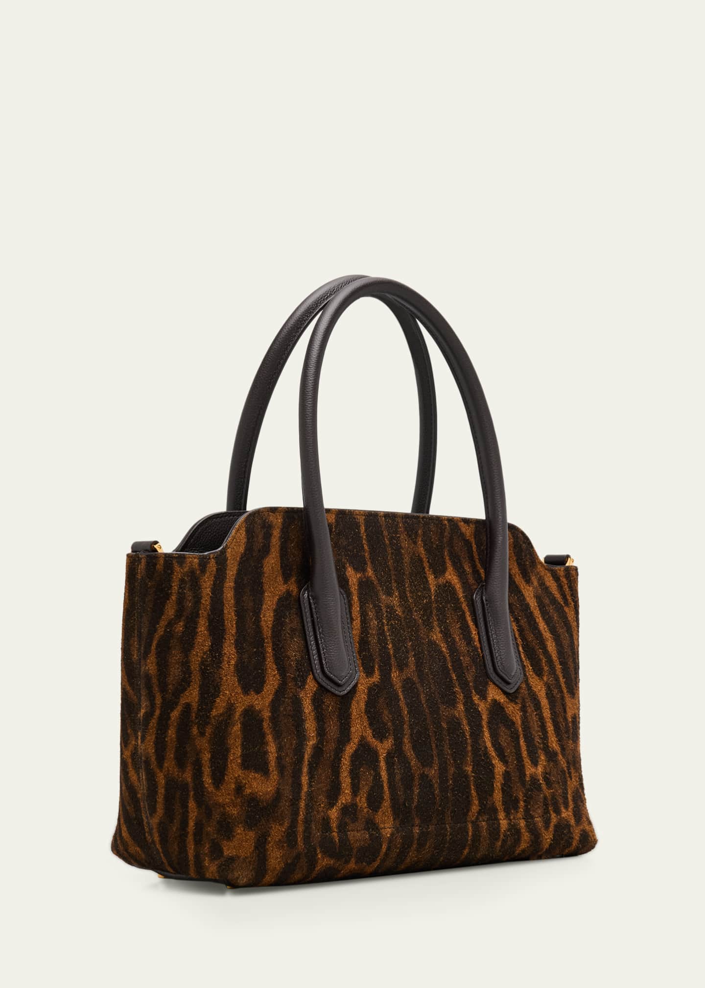 TOM FORD Alexander Medium Top-Handle Bag in Ocelot Suede Image 3 of 6