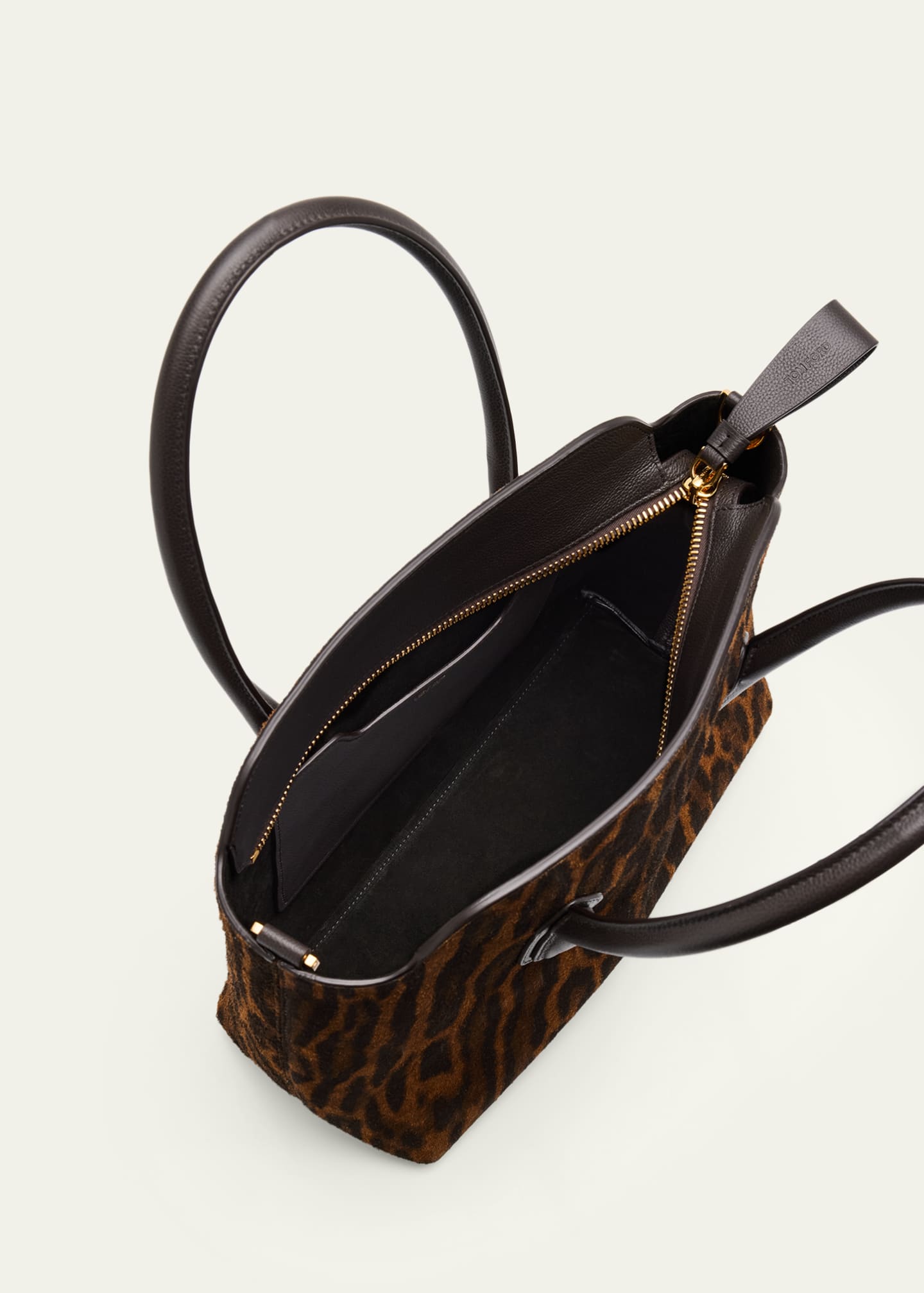 TOM FORD Alexander Medium Top-Handle Bag in Ocelot Suede Image 4 of 6