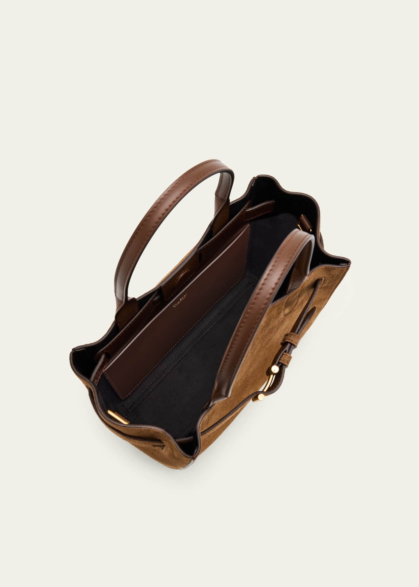 TOM FORD Audrey Small Belted Tote Bag in Suede Image 4 of 6