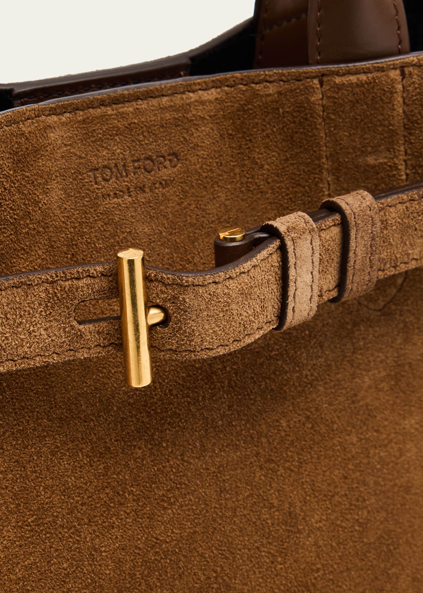 TOM FORD Audrey Small Belted Tote Bag in Suede Image 6 of 6