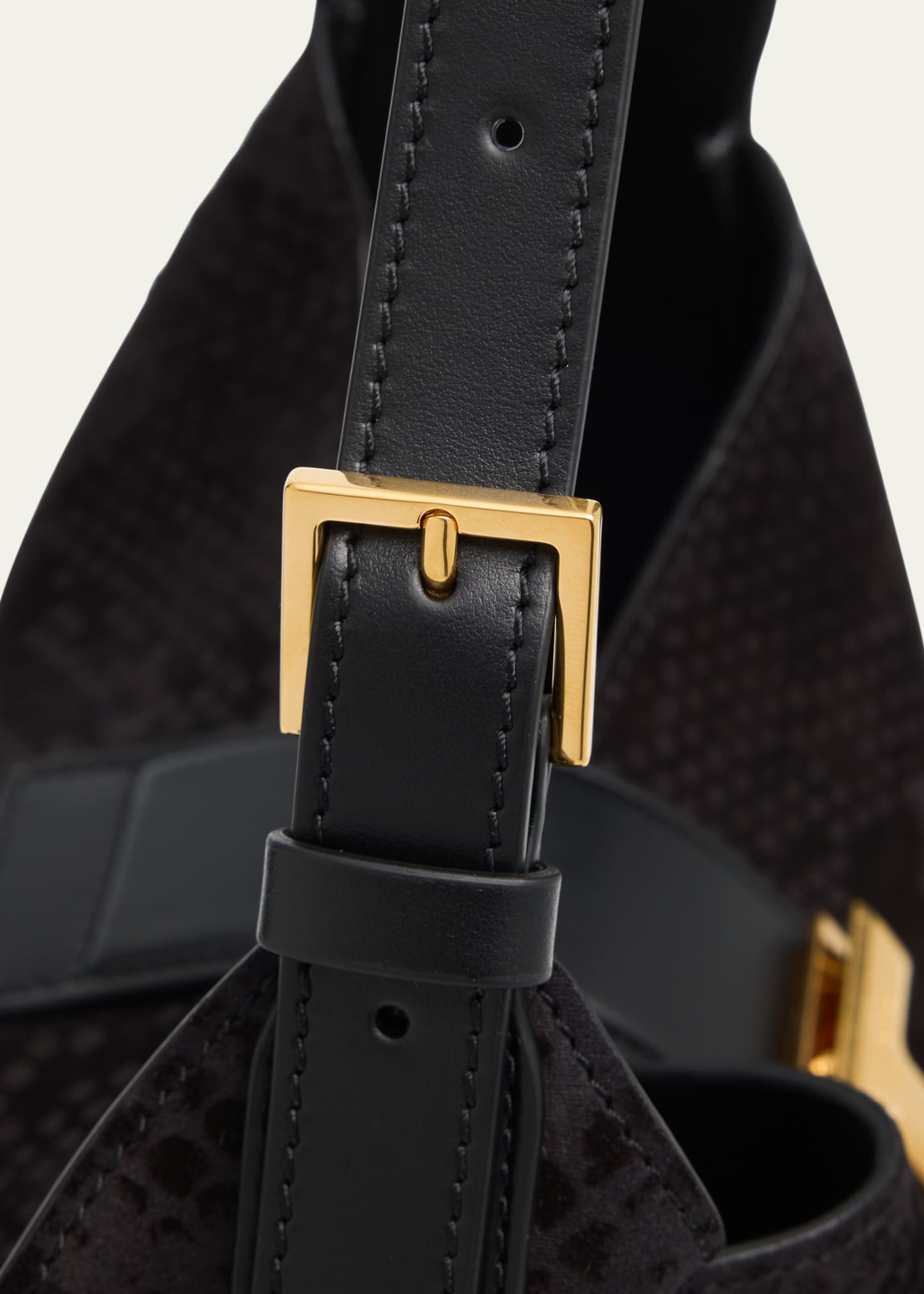 TOM FORD Monarch Small Hobo Bag in Python-Effect Suede Image 6 of 6