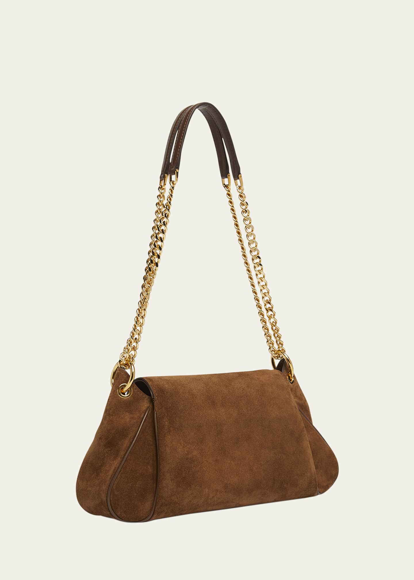 TOM FORD Tara Chain Shoulder Bag in Suede Image 3 of 6