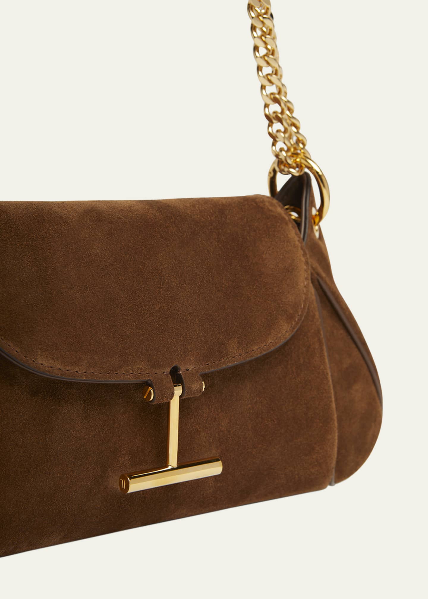 TOM FORD Tara Chain Shoulder Bag in Suede Image 6 of 6
