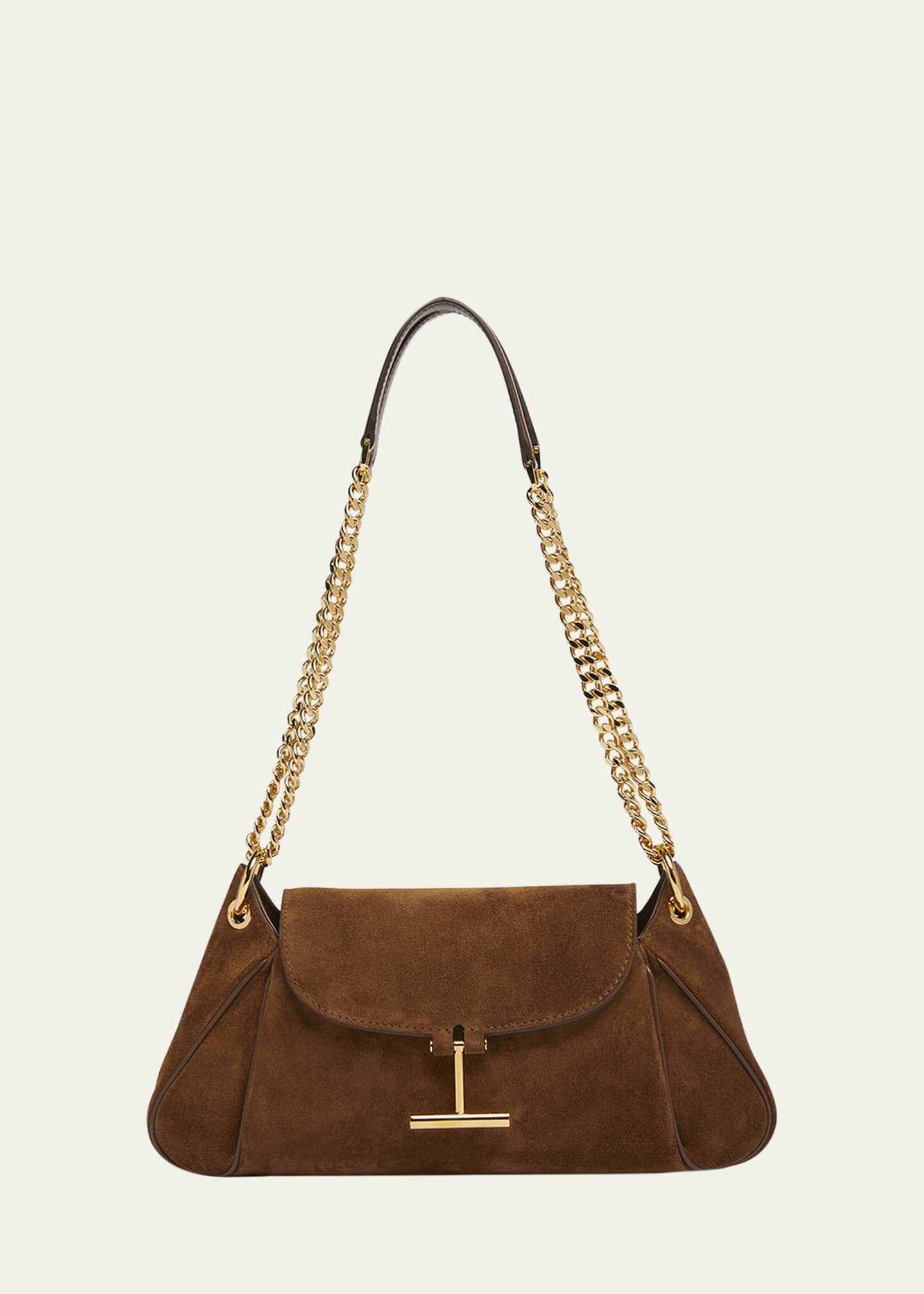 TOM FORD Tara Chain Shoulder Bag in Suede Image 1 of 6