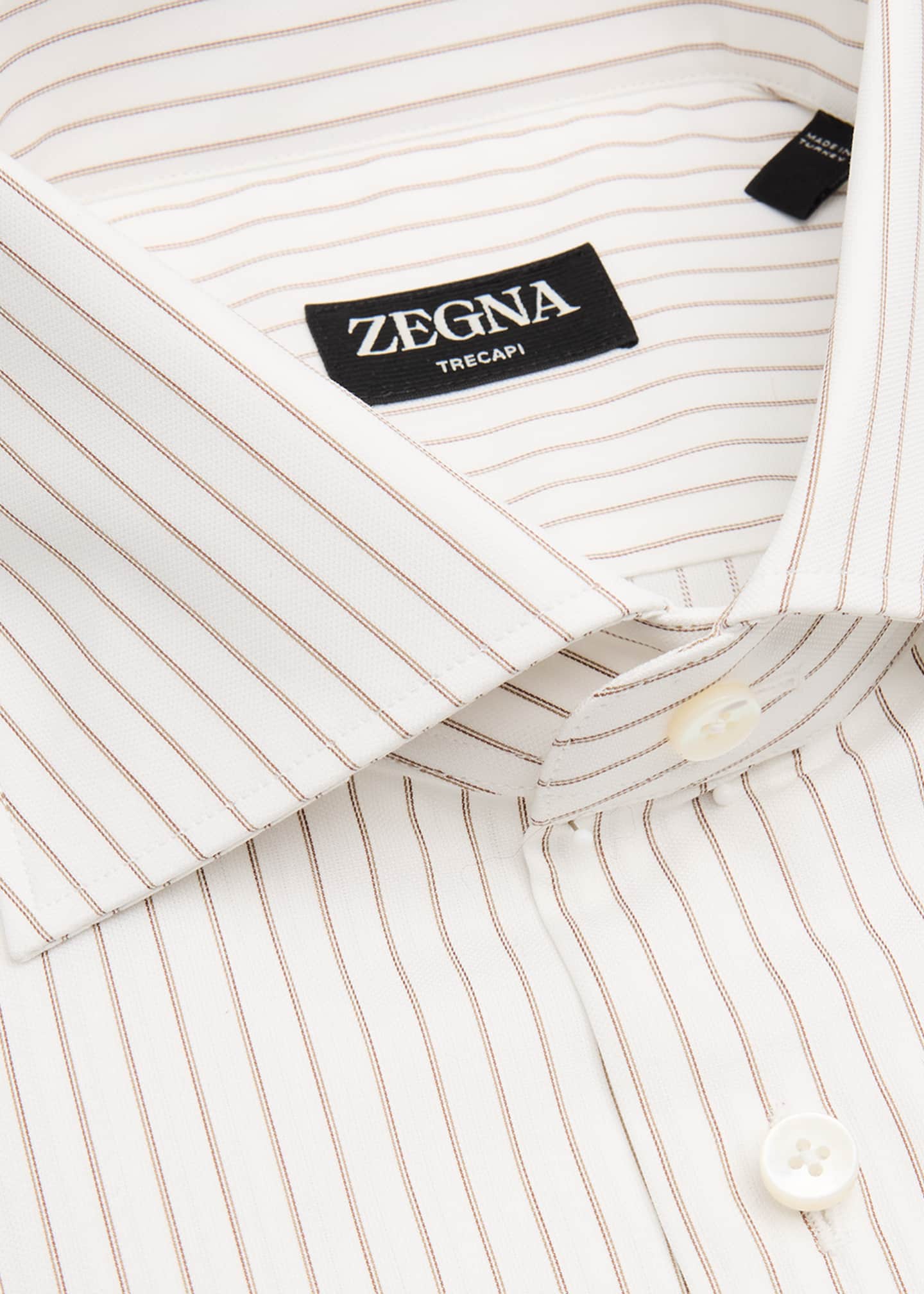 ZEGNA Men's Trecapi Cotton Narrow Double-Stripe Dress Shirt