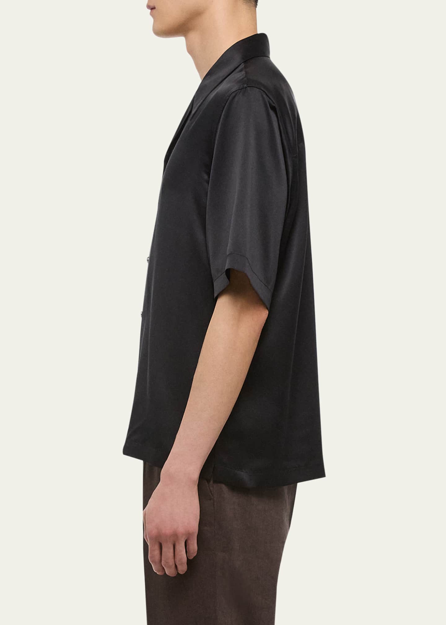 Helmut Lang Men's Boxy Silk Camp Shirt Image 4 of 5