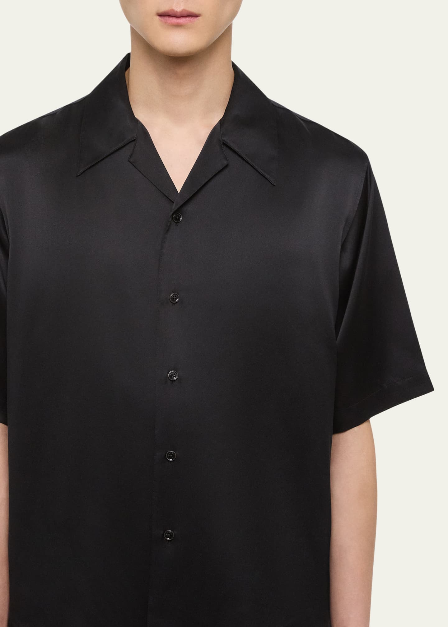 Helmut Lang Men's Boxy Silk Camp Shirt Image 5 of 5