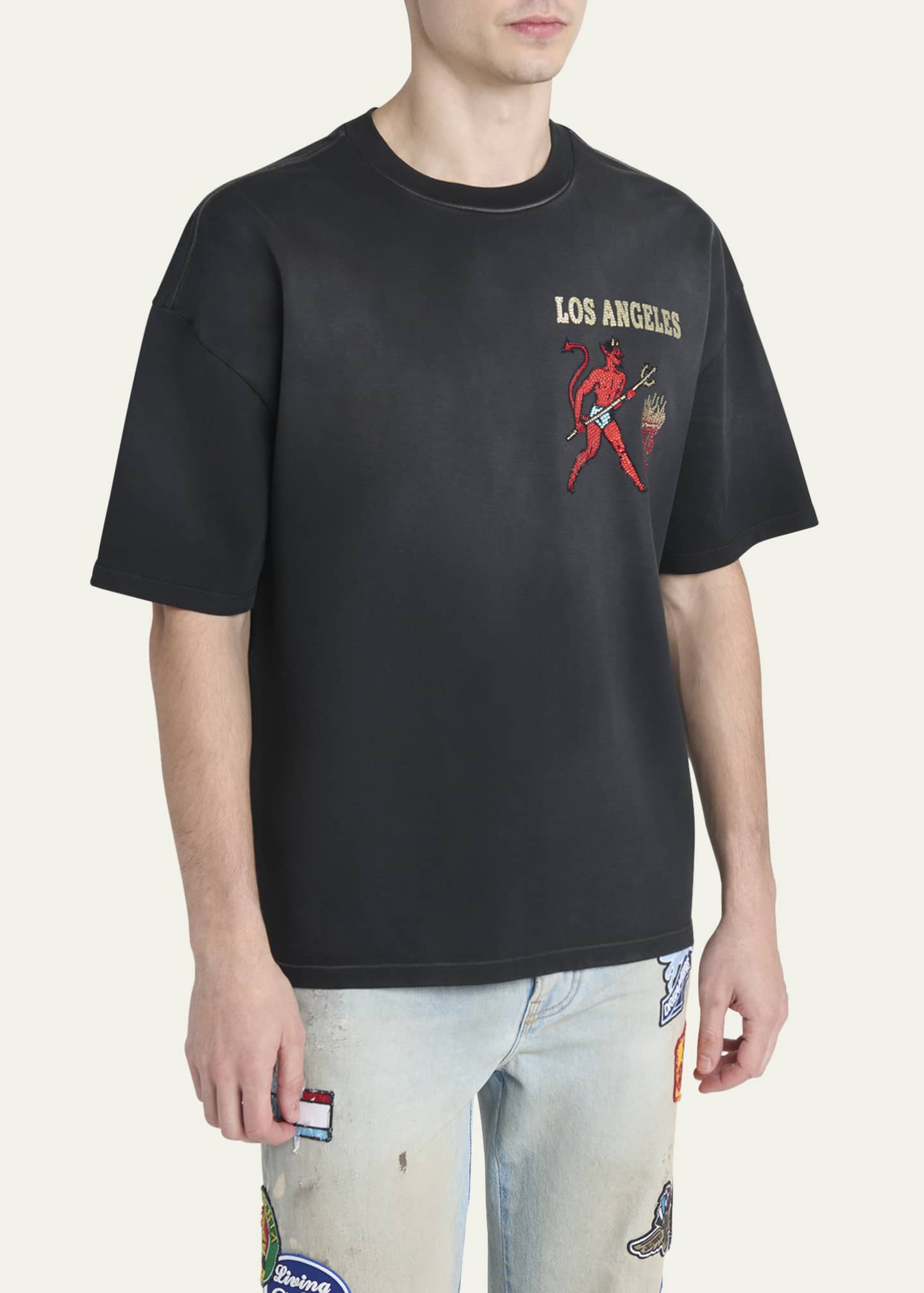Men's Crystal Sinners Faded Cotton T-Shirt